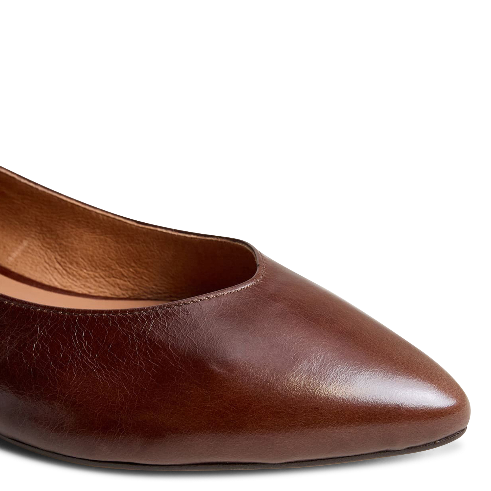 Ballerines plates pointus en cuir vendy JONAK Marron