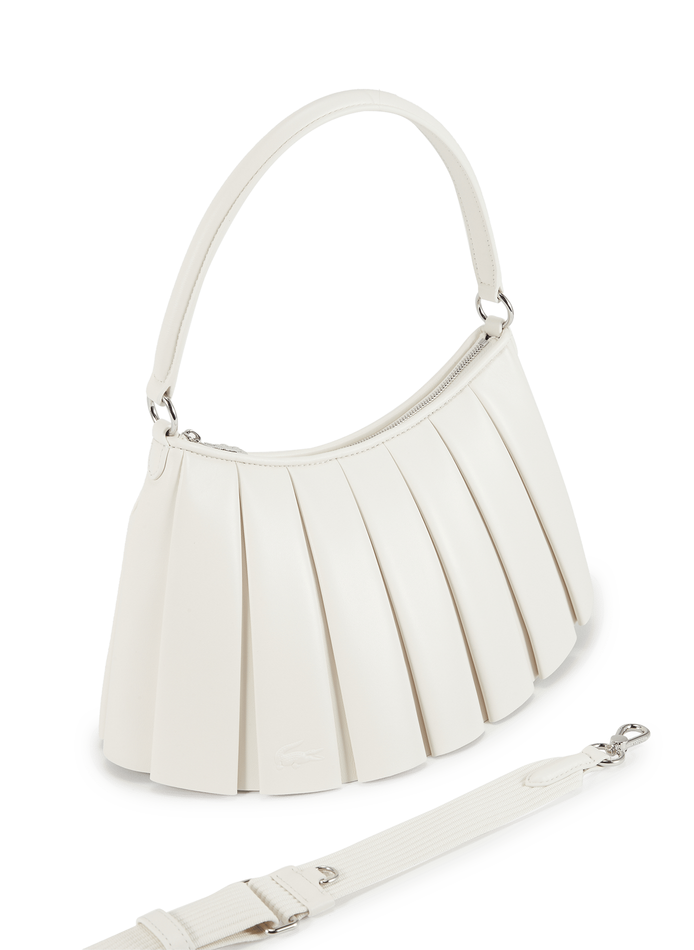 Sac moyen Lenglen en cuir de mouton LACOSTE Blanc