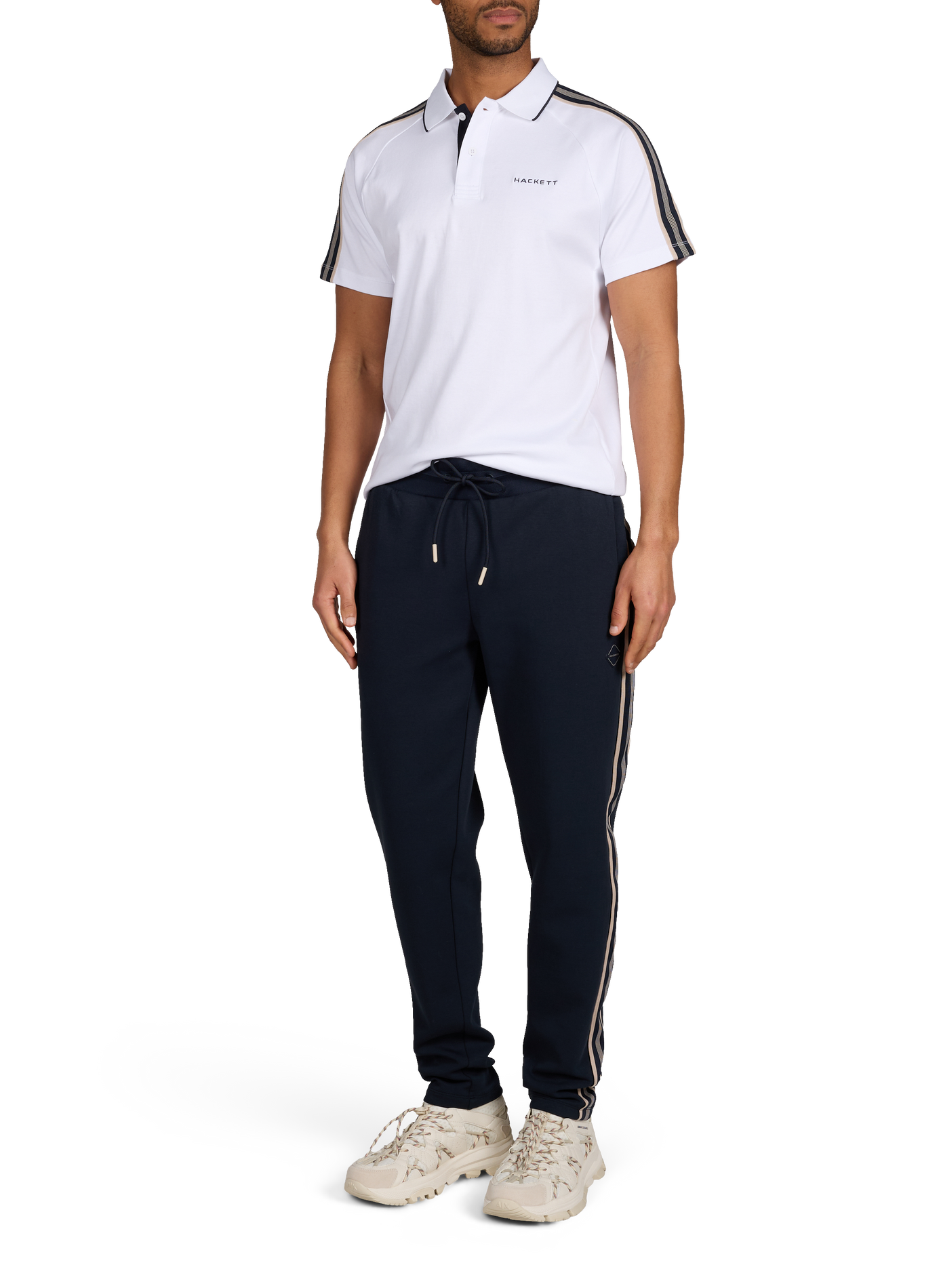 Polo à manches courtes en coton HACKETT Blanc