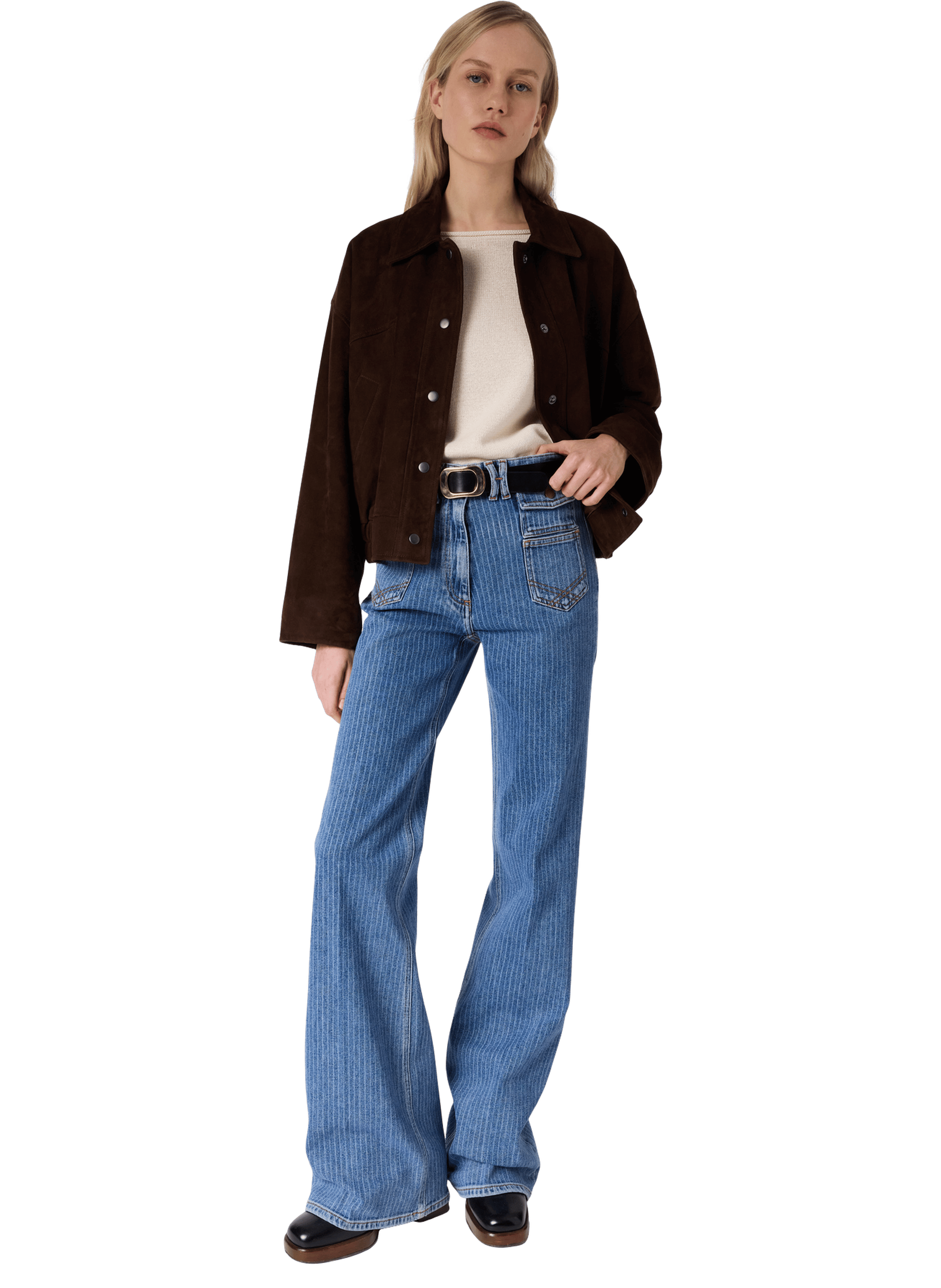 Jean flare à rayures - anna GERARD DAREL Bleu