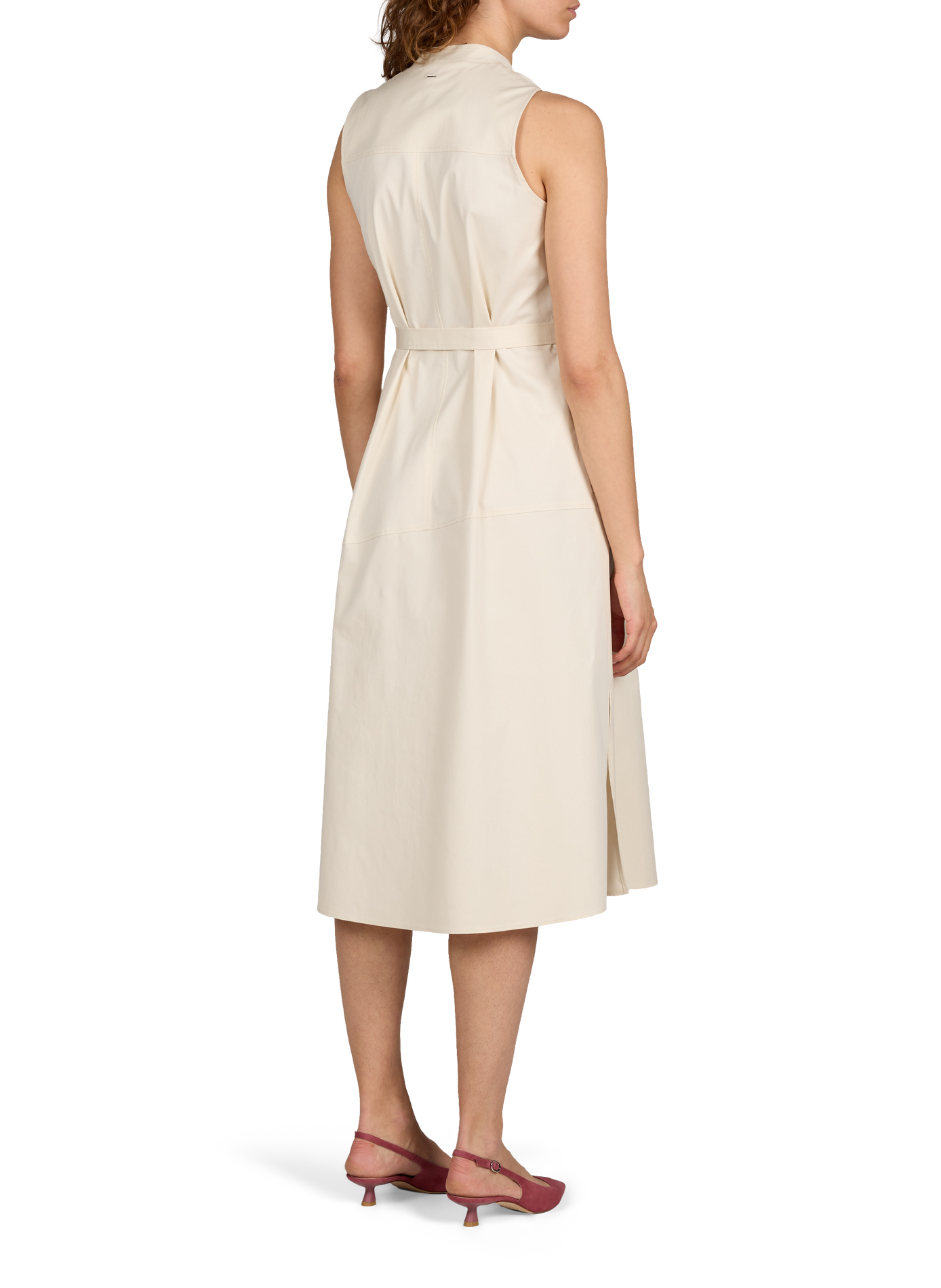 Robe portefeuille en coton stretch mélangé BOSS Beige
