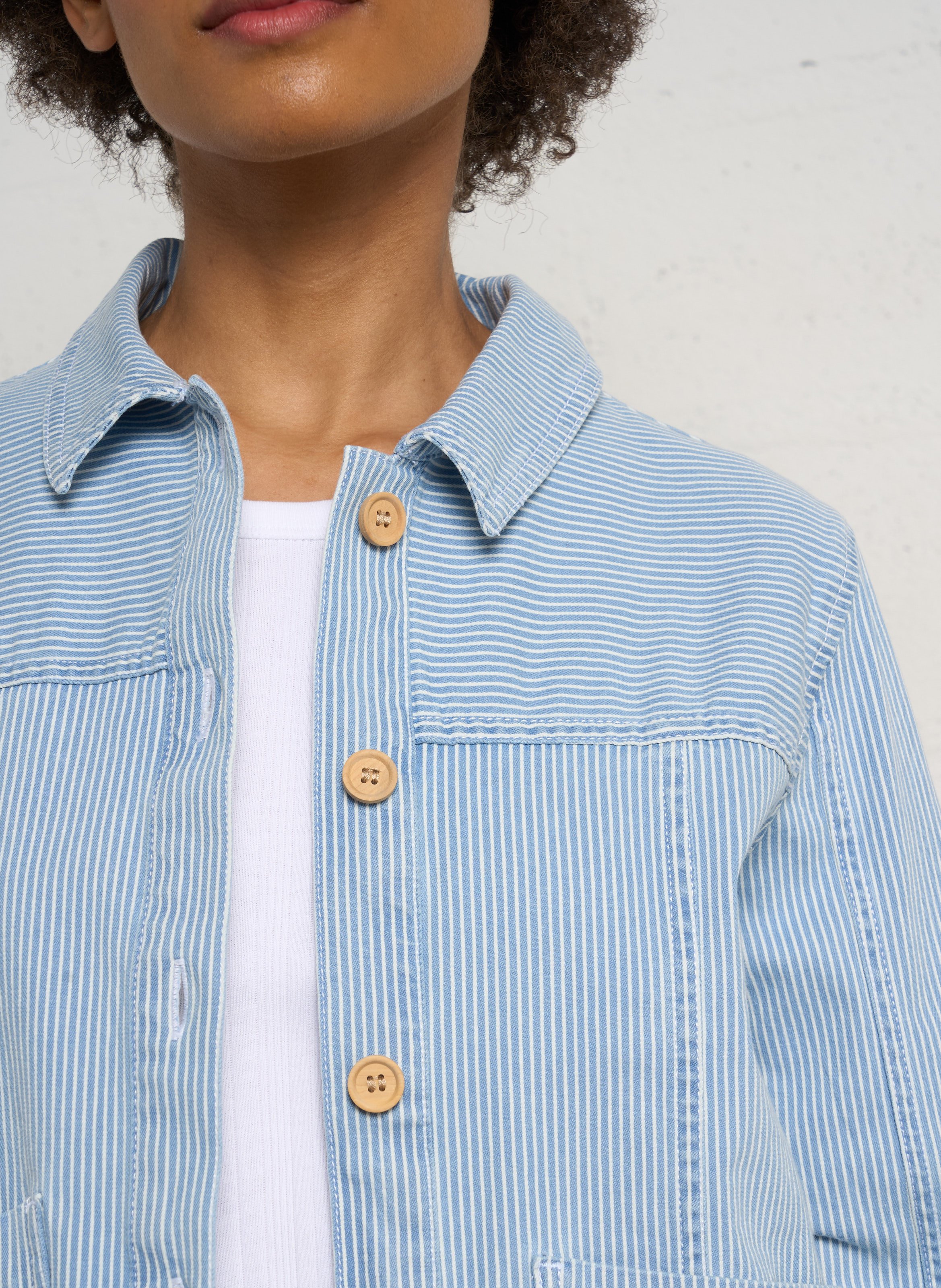 Veste en jean à rayures ARMOR-LUX Bleu