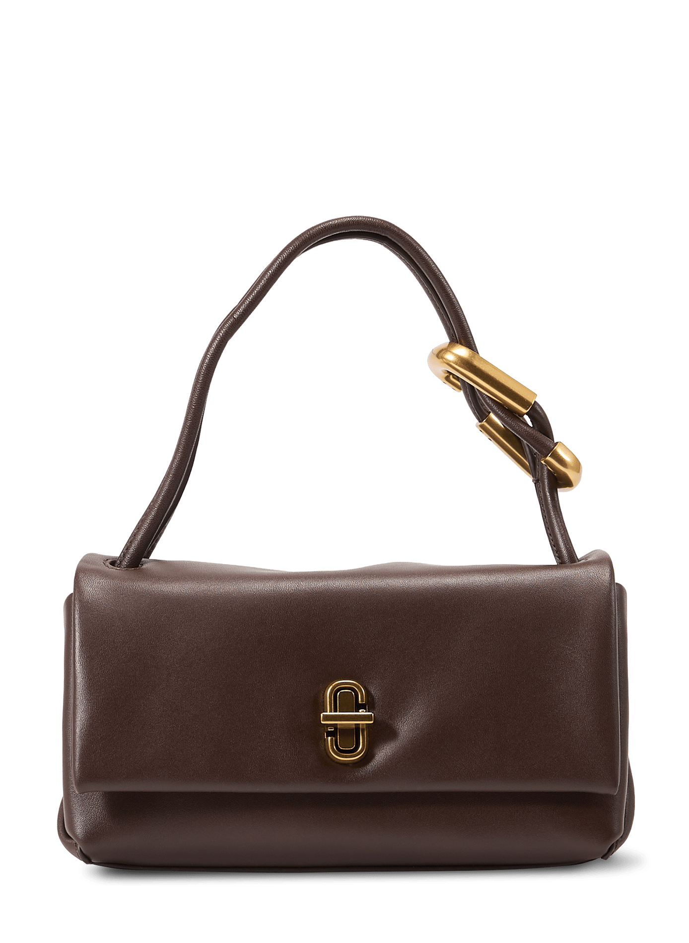 Le mini double sac en cuir lisse MARC JACOBS Marron