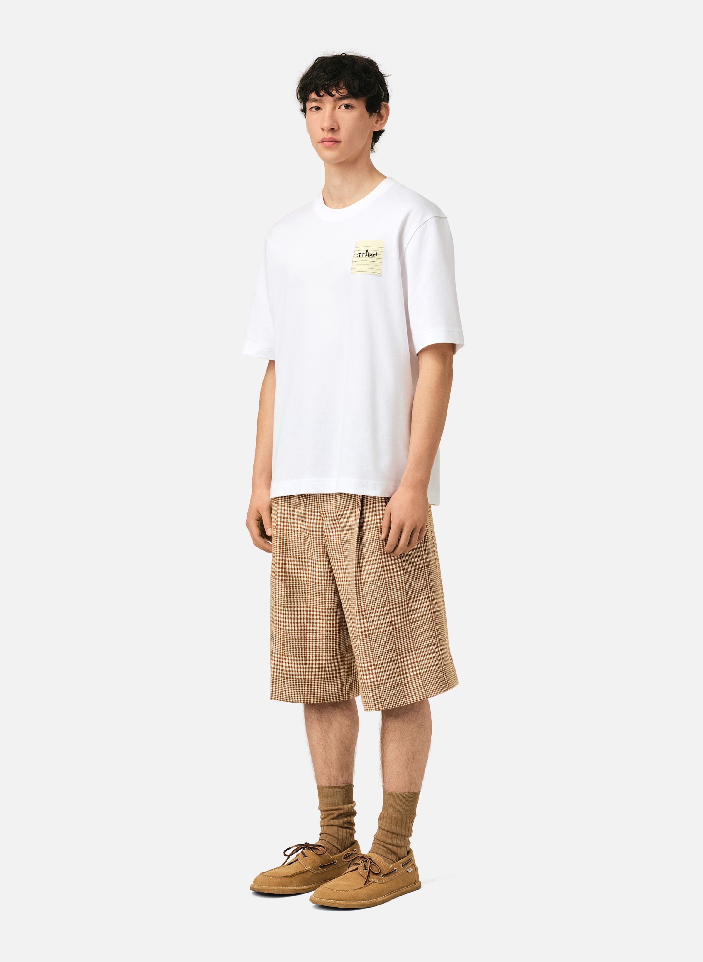 T-shirt post it "je t'aime" en coton AMI PARIS Blanc