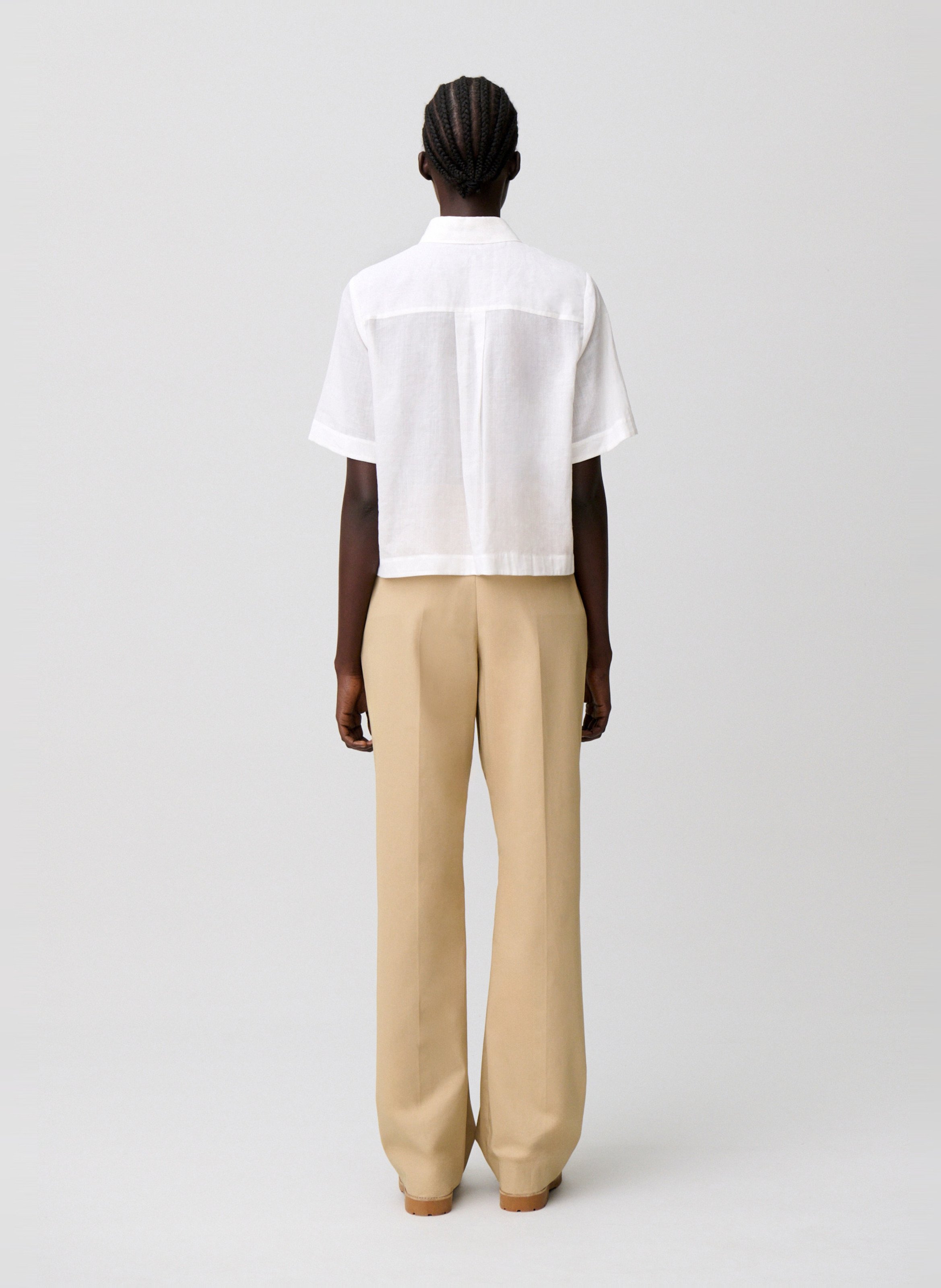 Chemise col classique en coton mélangé CLAUDIE PIERLOT Beige