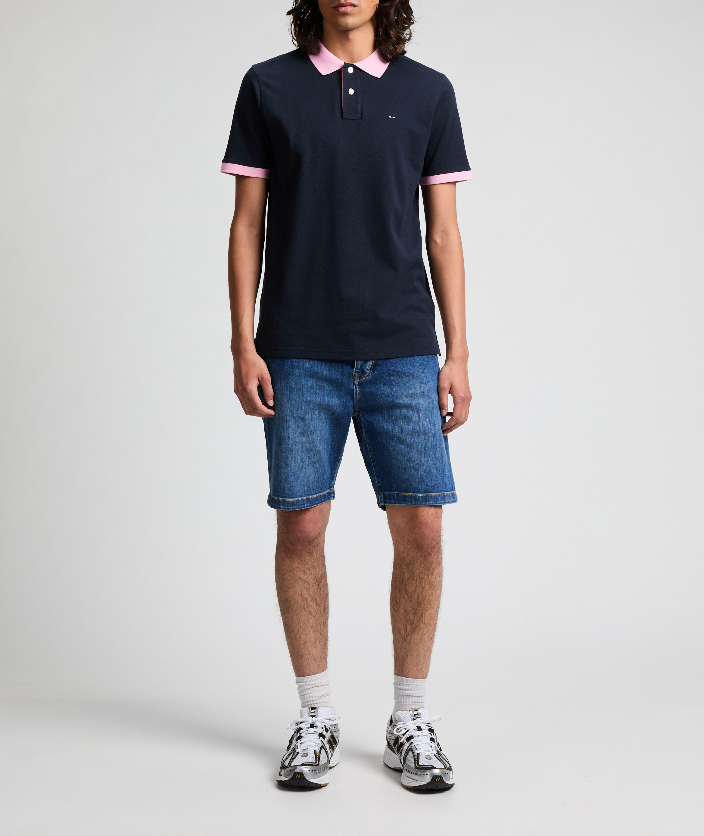 Short sleeve cotton polo shirt EDEN PARK Blue