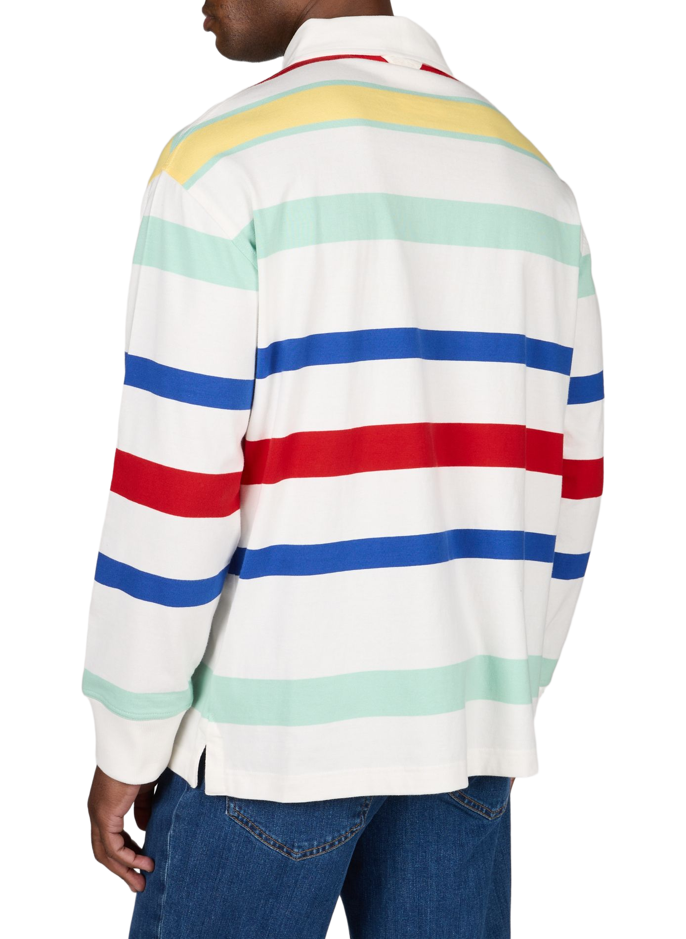 Polo manches longues à rayures en coton GANT Beige