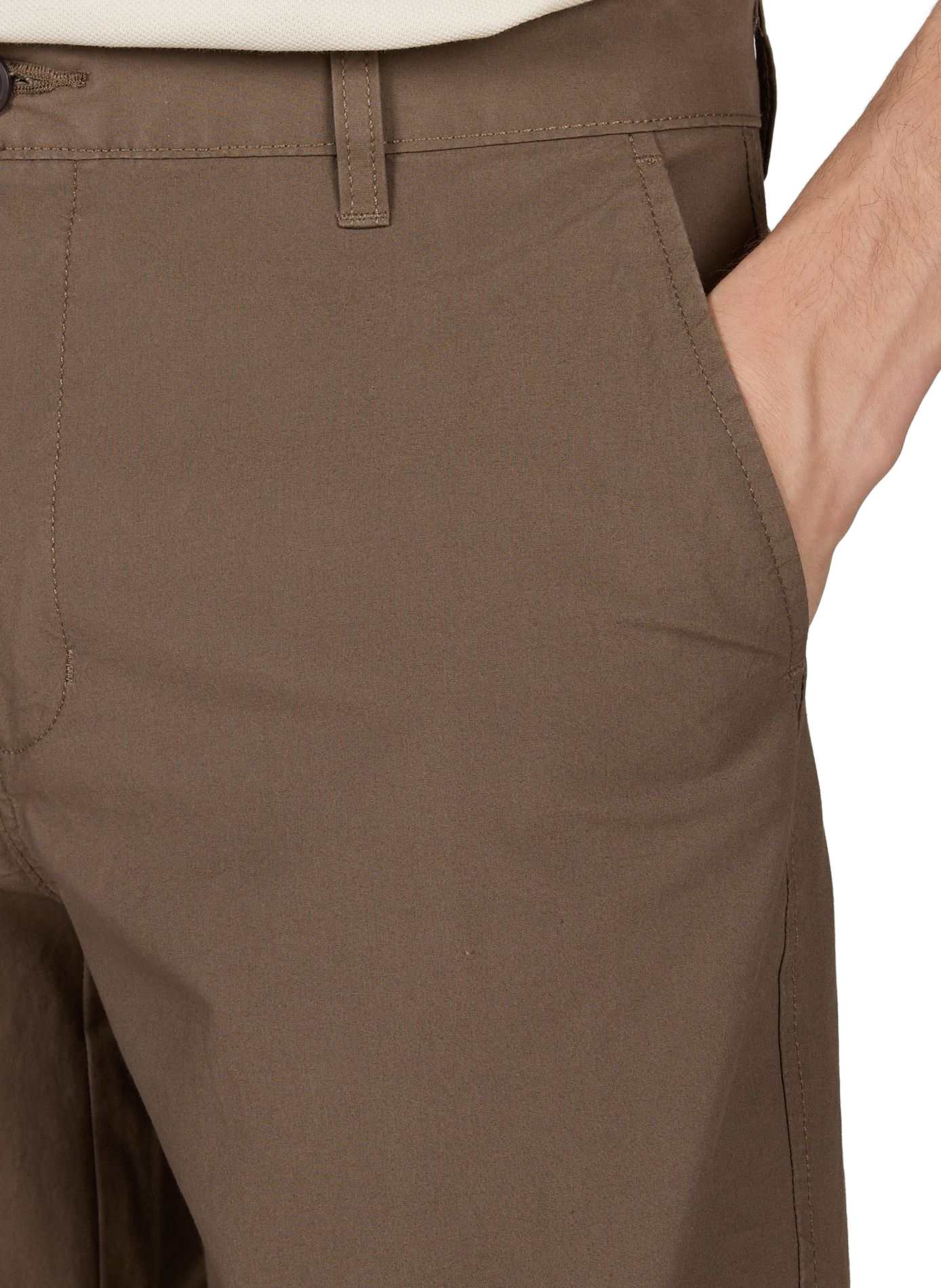 Pantalon droit en coton mélangé DOCKERS Marron