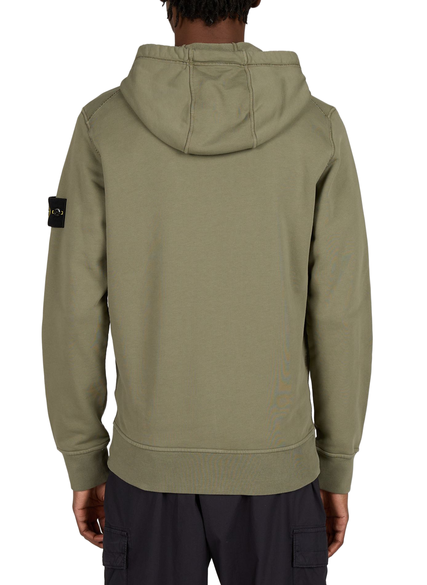 Solid color hoodie with a hood STONE ISLAND Khaki