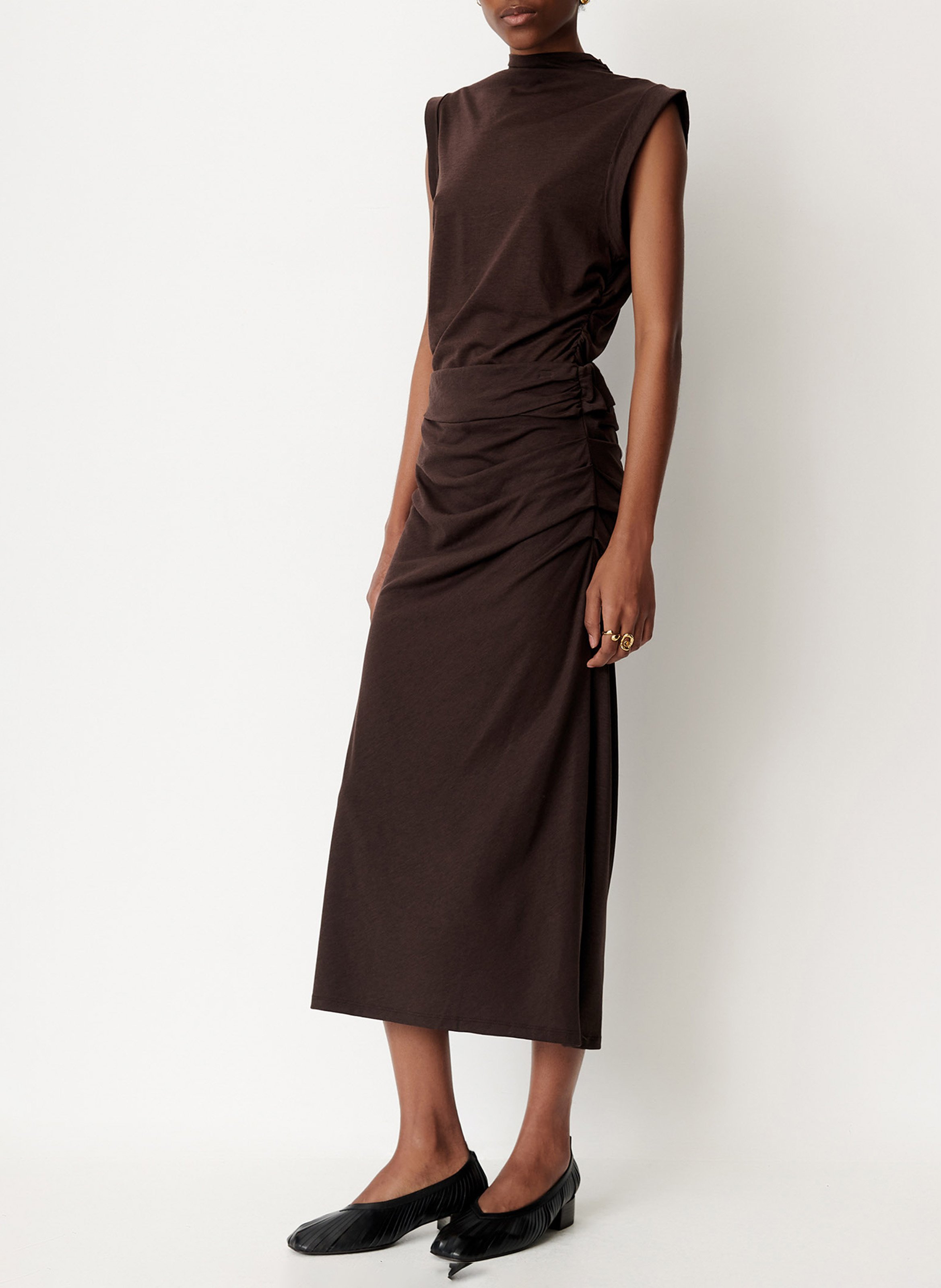 Jupe midi droite dolish SESSUN Marron