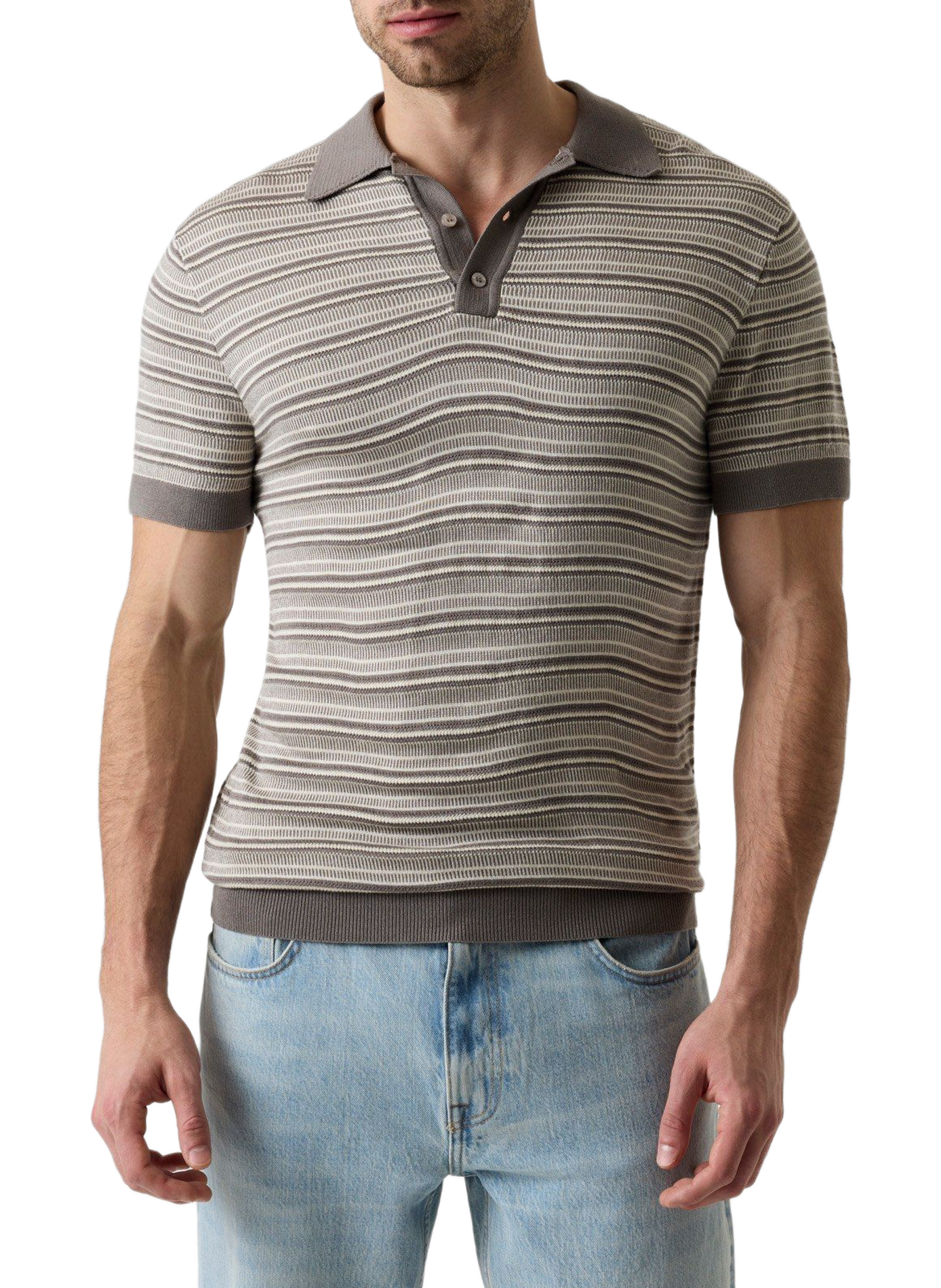 Striped short-sleeve polo GUESS Green