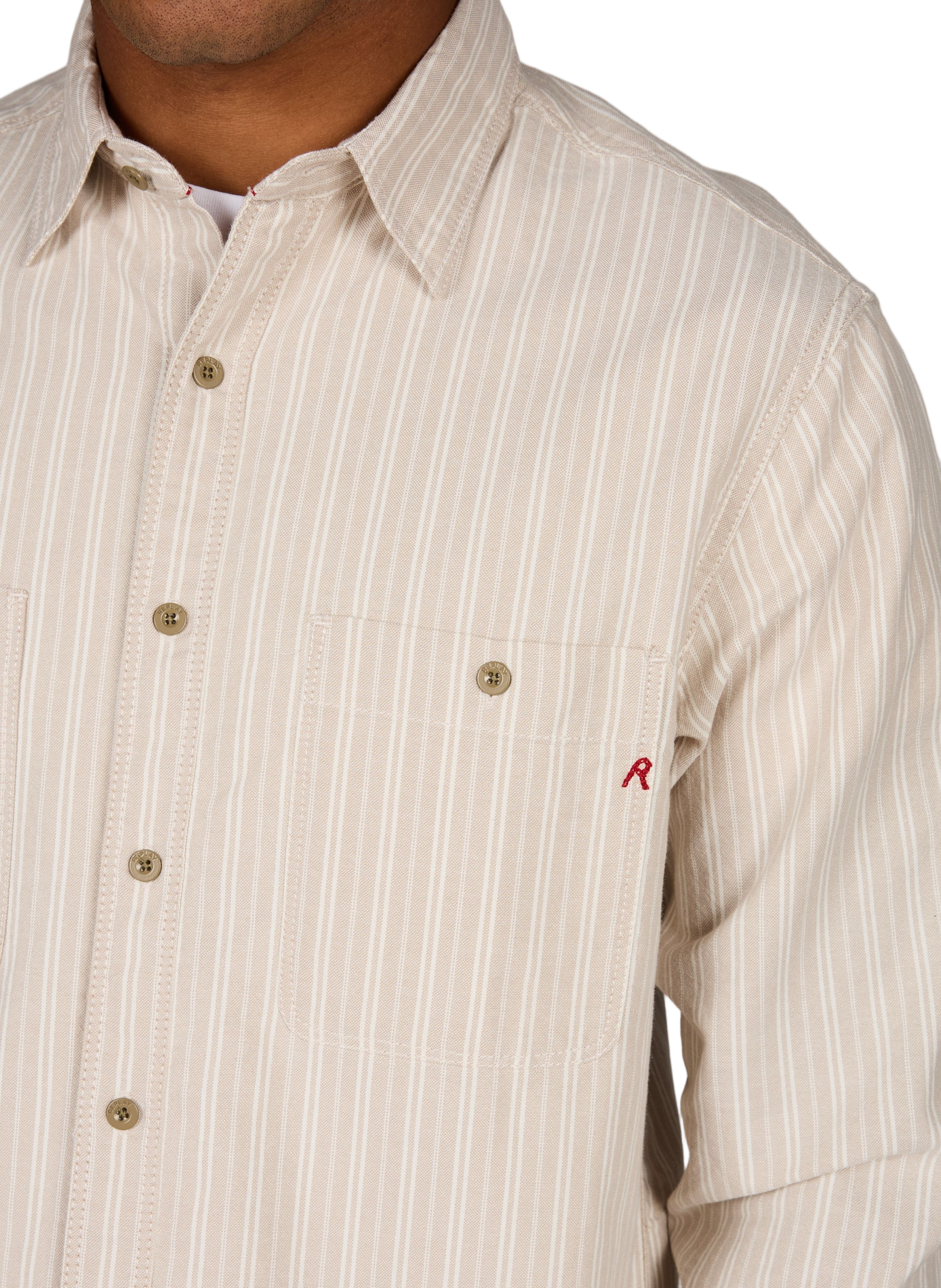 Chemise à rayures REPLAY Beige