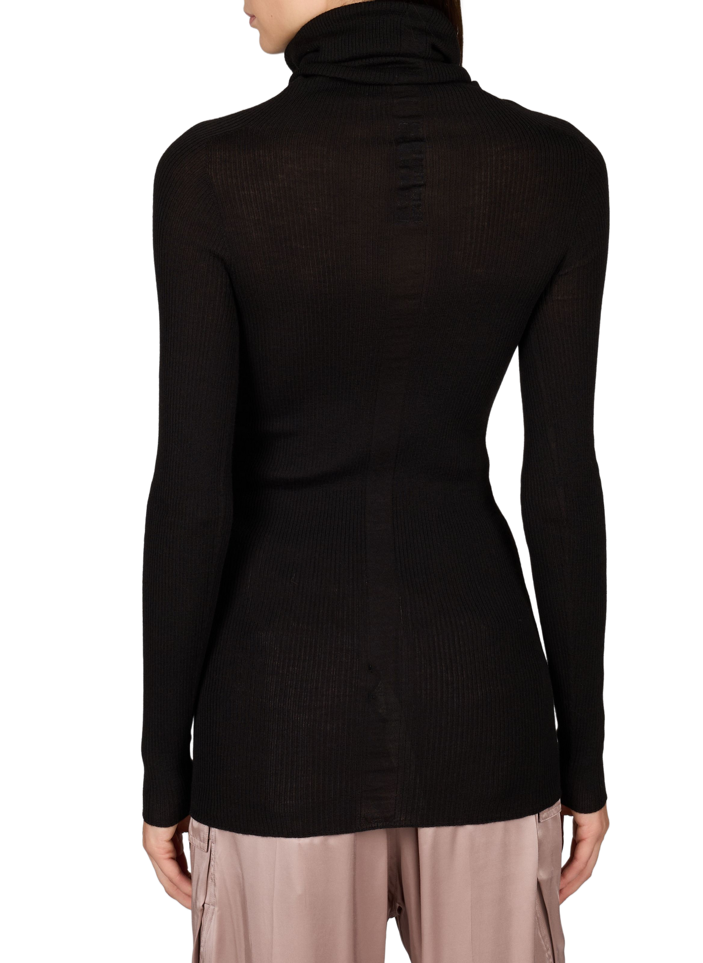 Long ribbed wool turtleneck sweater RICK OWENS Black