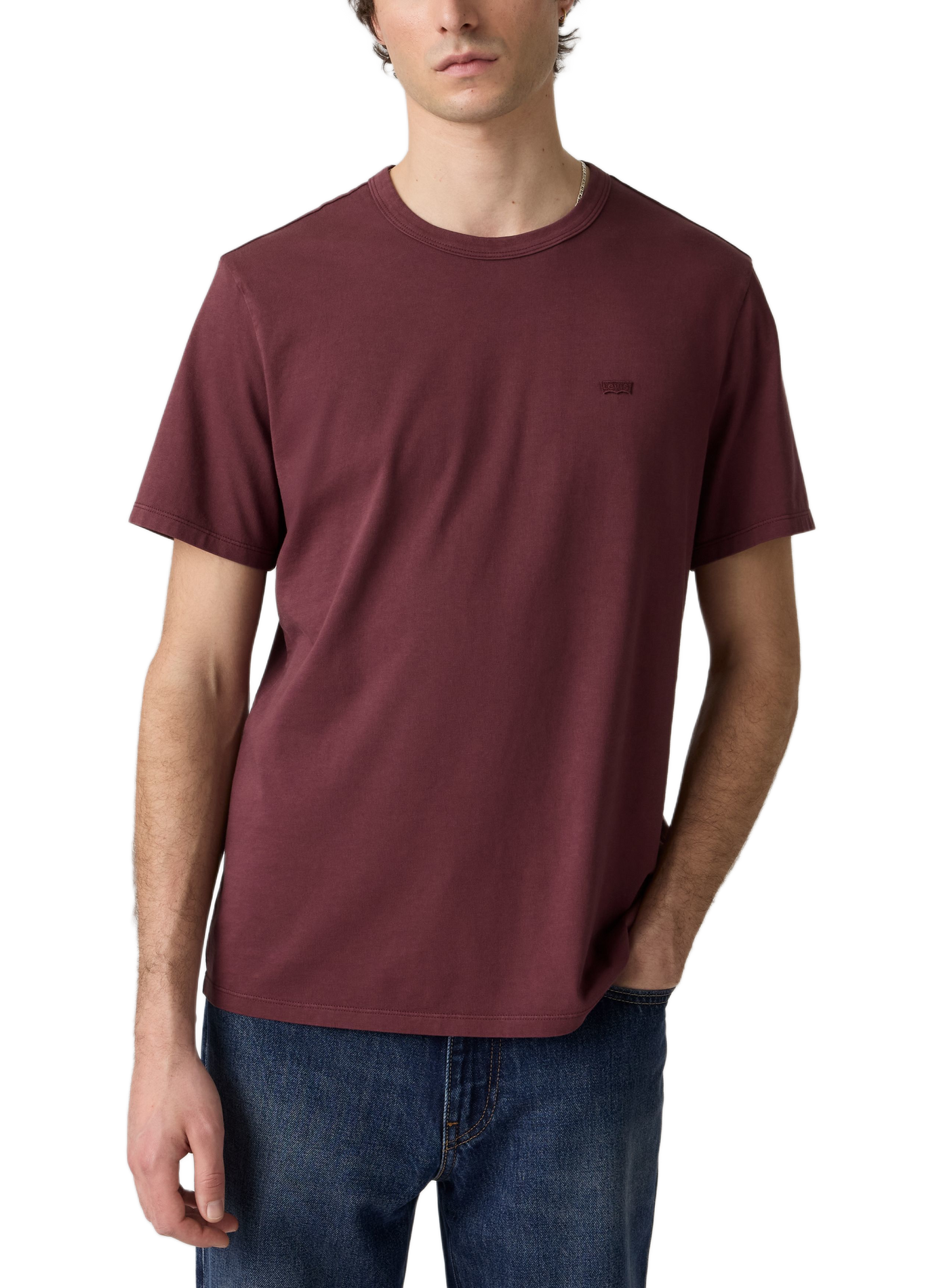 Straight round neck cotton T-shirt LEVI'S Red