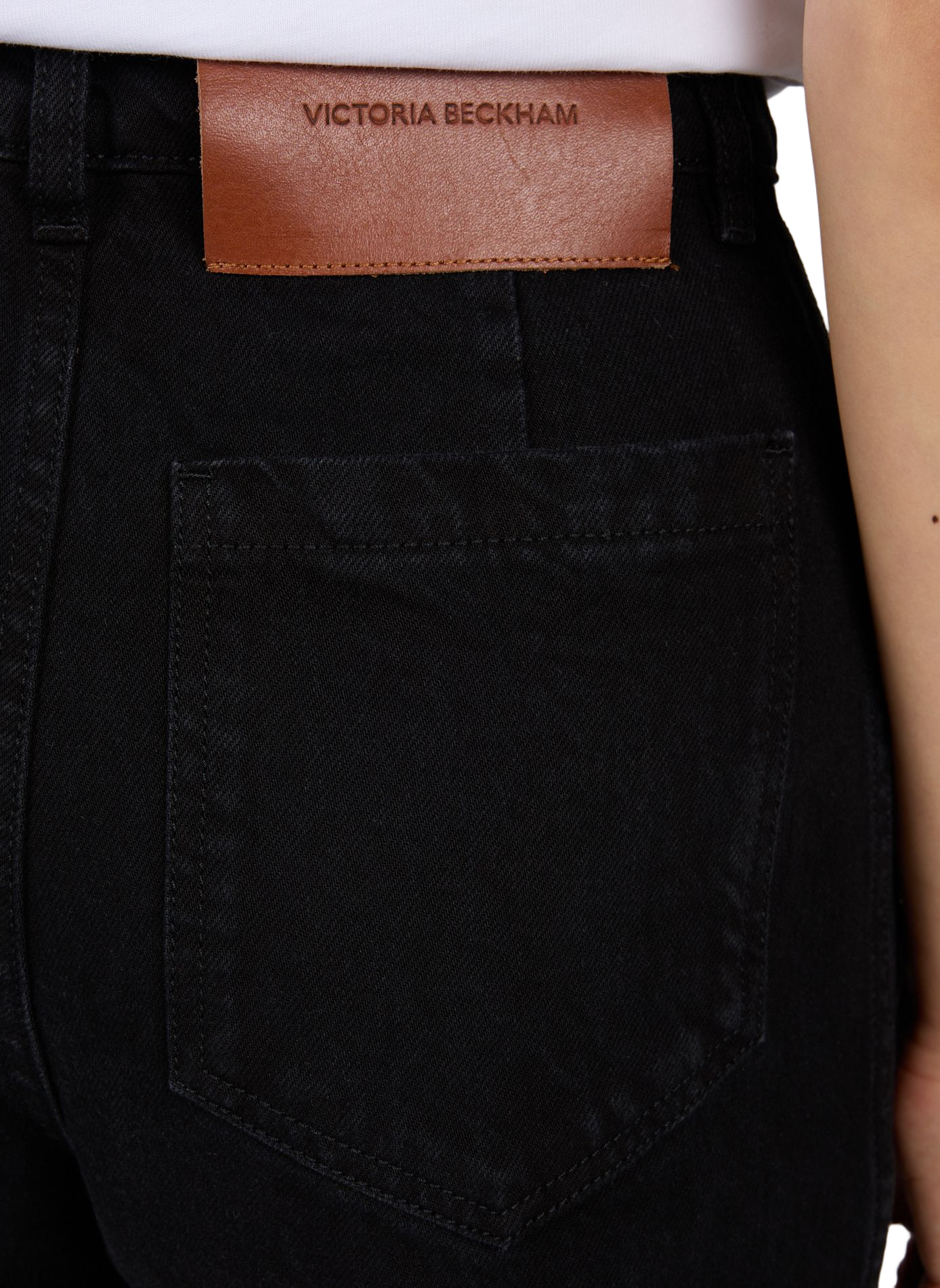 Jean wide-leg Alina en denim de coton VICTORIA BECKHAM Noir