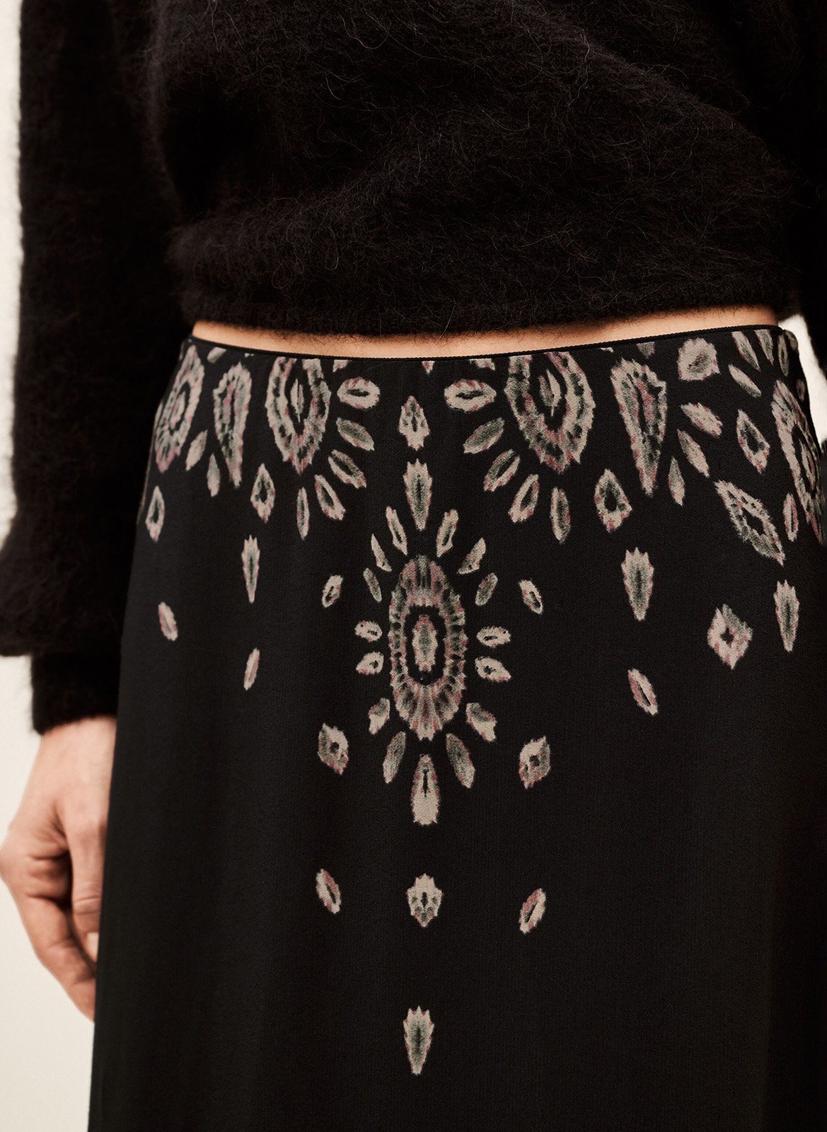 Lange rok met Banessa-print BA&SH Zwart