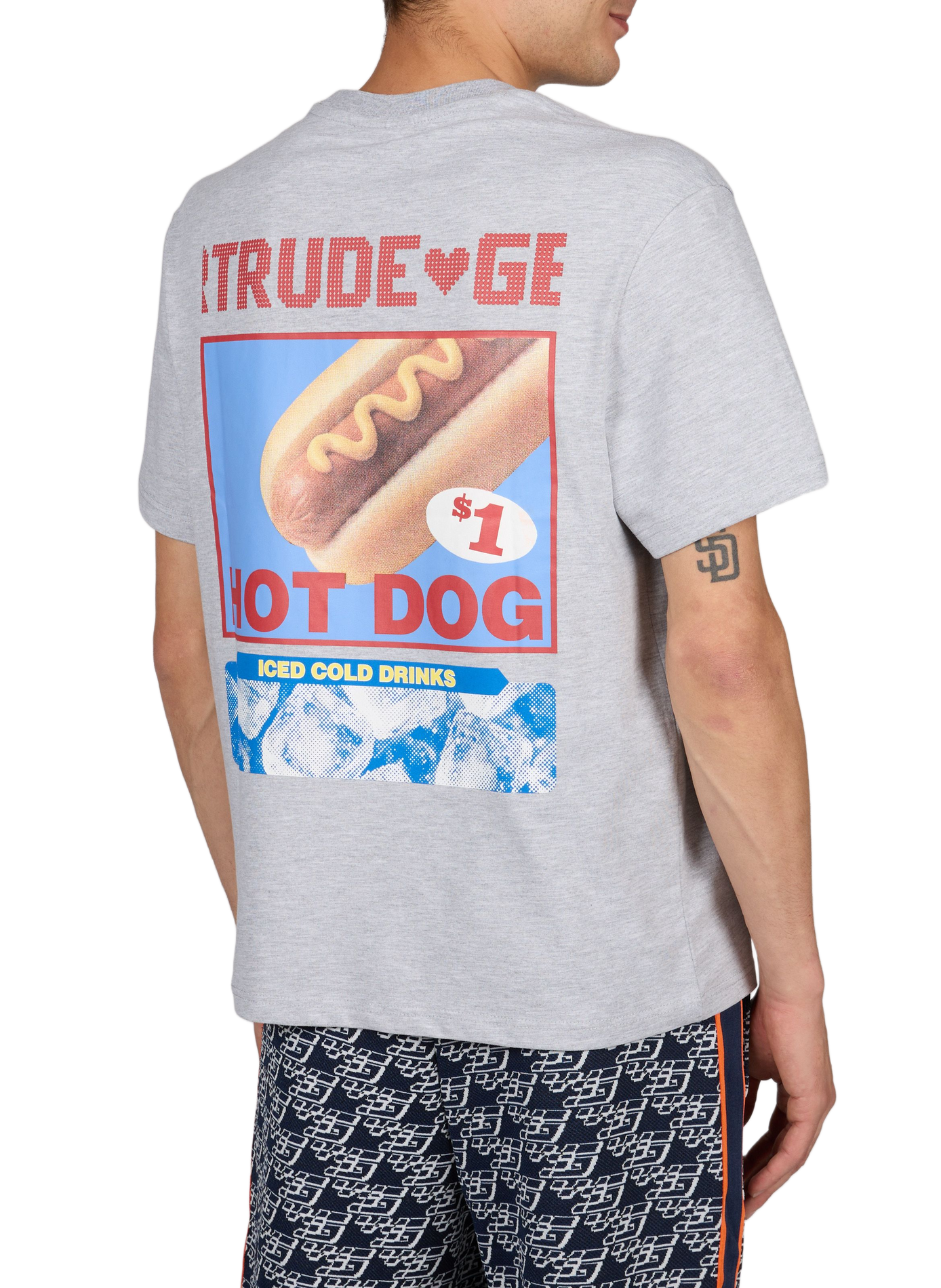 Rundhals-T-Shirt mit Siebdruck GERTRUDE Grau