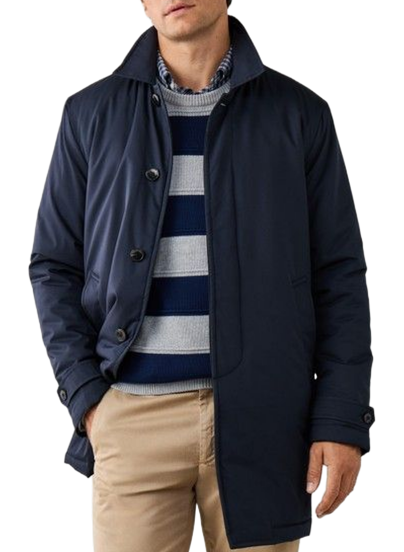 Straight cut classic collar parka FACONNABLE Blue