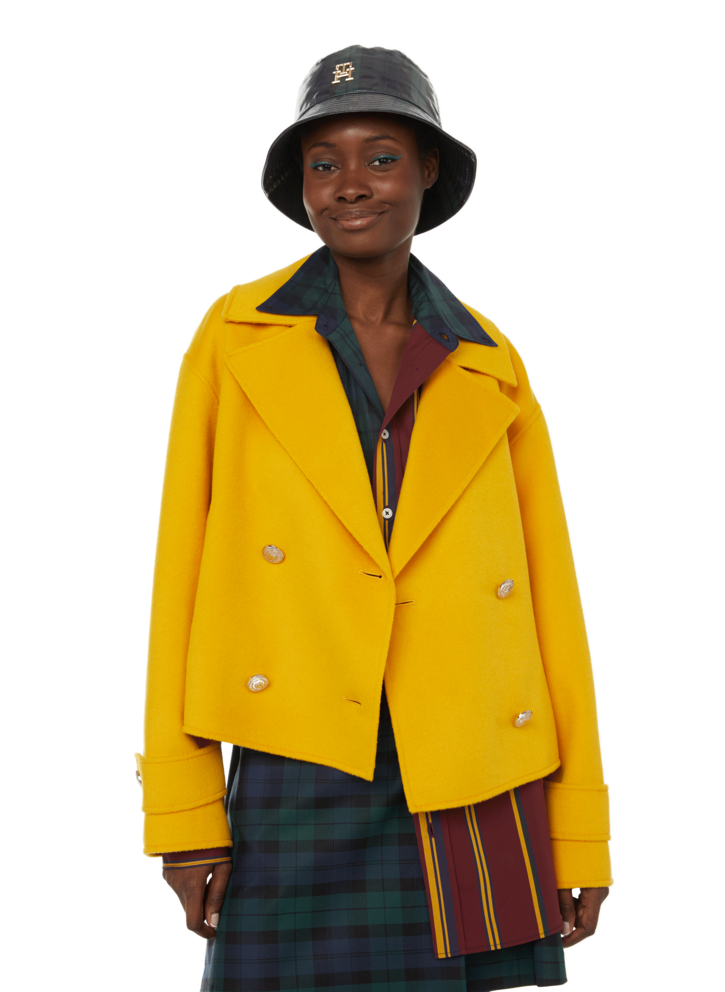 Veste courte en laine m�lang�e TOMMY HILFIGER