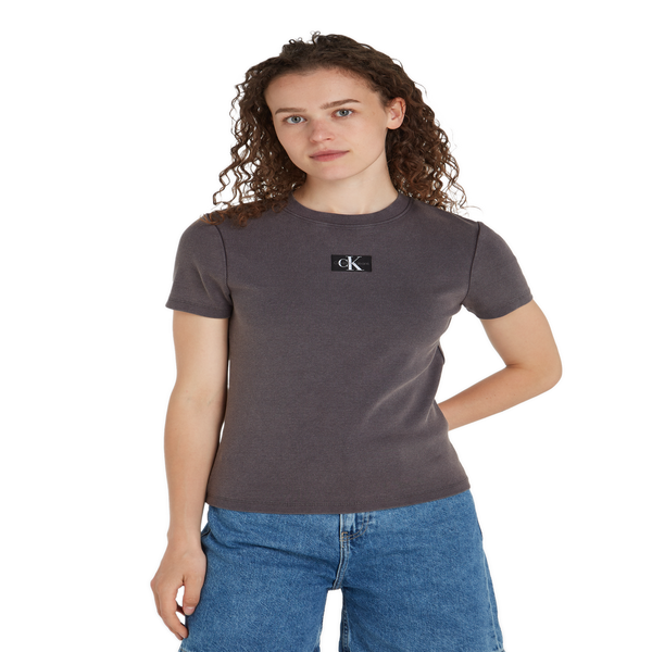 Calvin Klein Patchwork-effect Cotton T-shirt In Grey