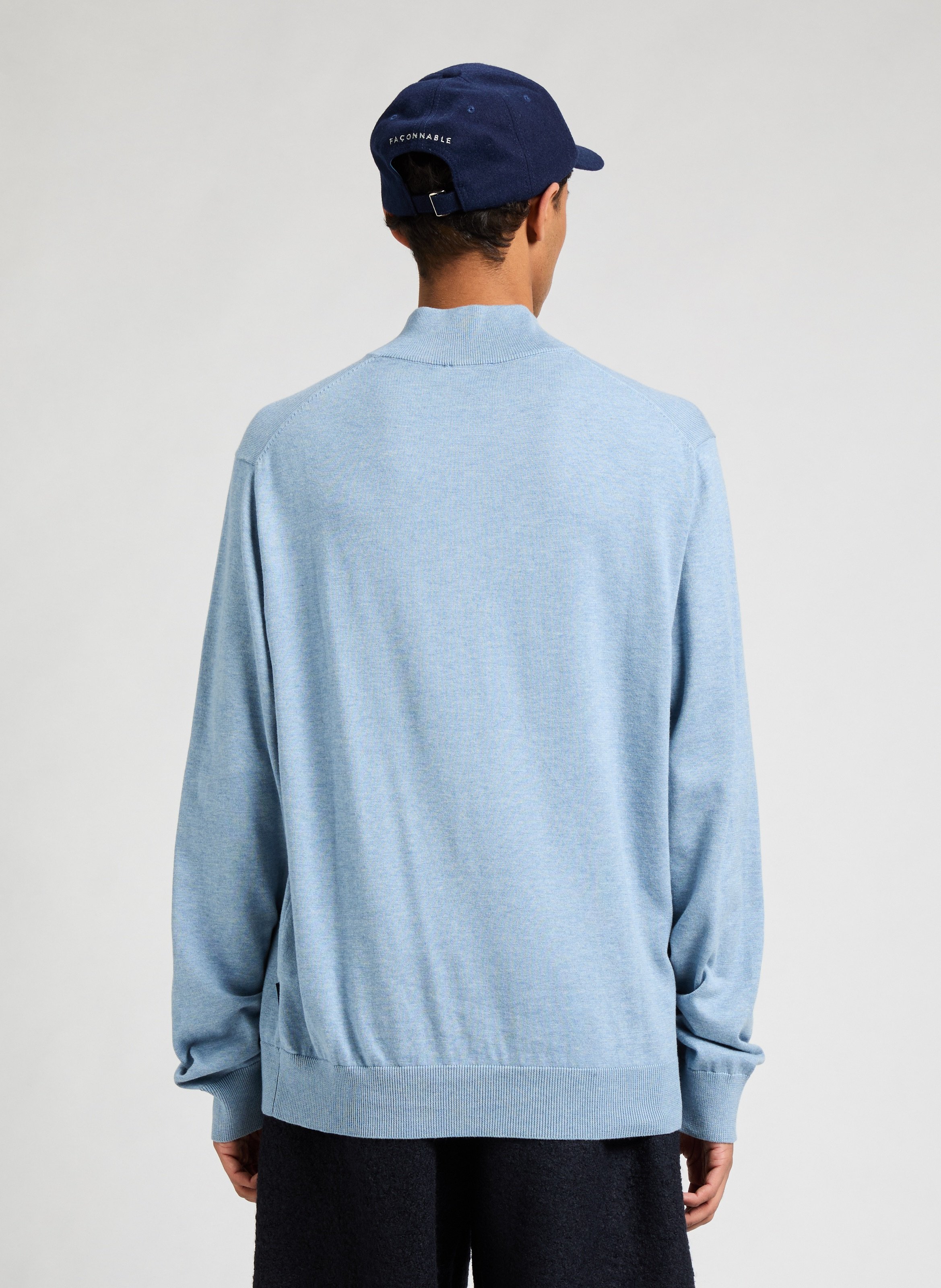 Cotton and linen jumper | Blue FACONNABLE Men