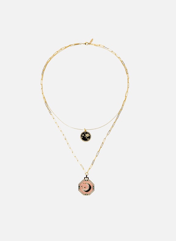 Collier multirang avec pendentifs et strass eklipse Doré by HIPANEMA HIPANEMA Collier multirang avec pendentifs et strass eklipse Doré
