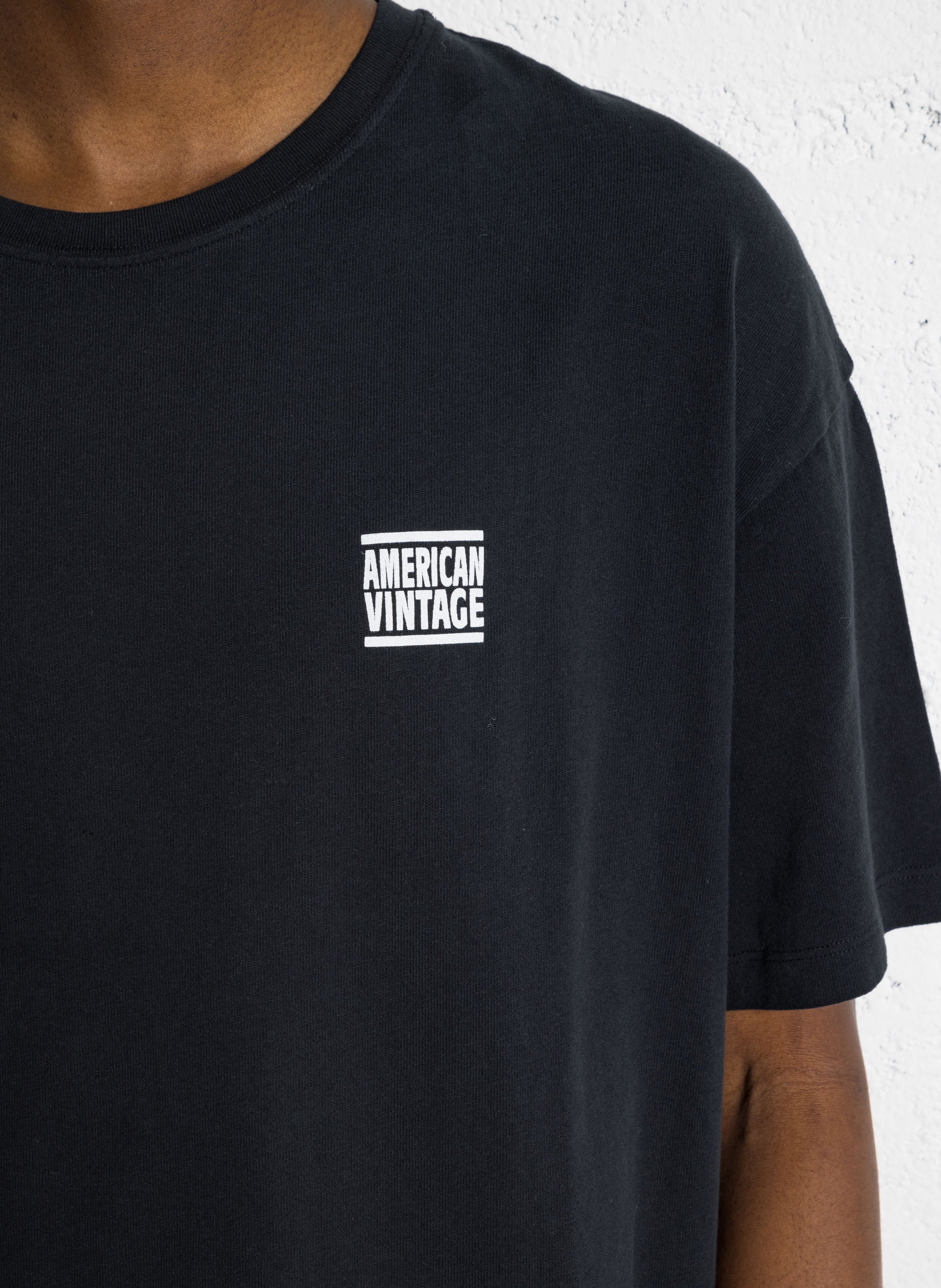 Tee-shirt droit col rond sérigraphié en coton ykobow AMERICAN VINTAGE 