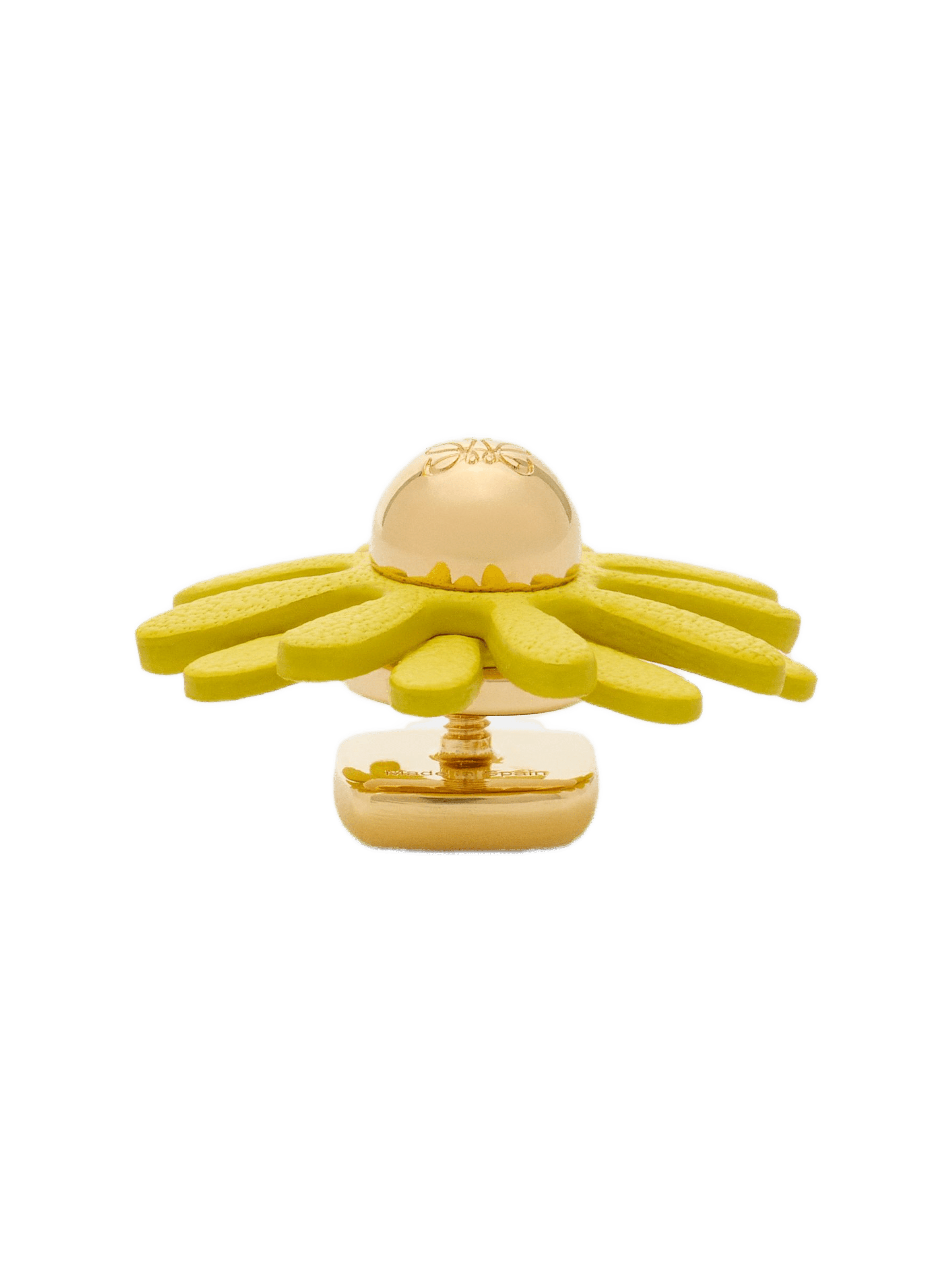 Broche fleur en cuir de veau LOEWE Jaune