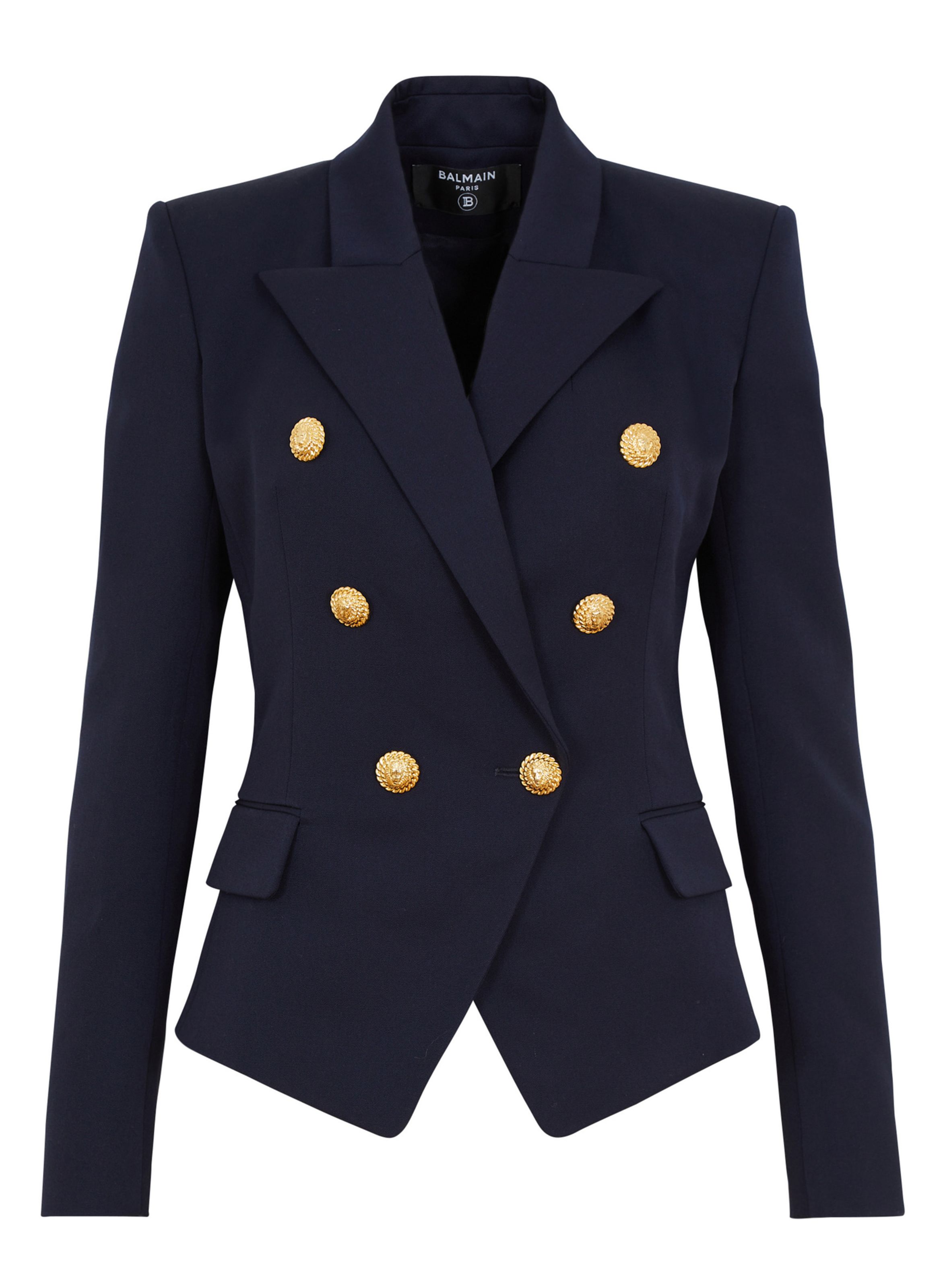 Veste 6 boutons ajustée en laine BALMAIN Bleu