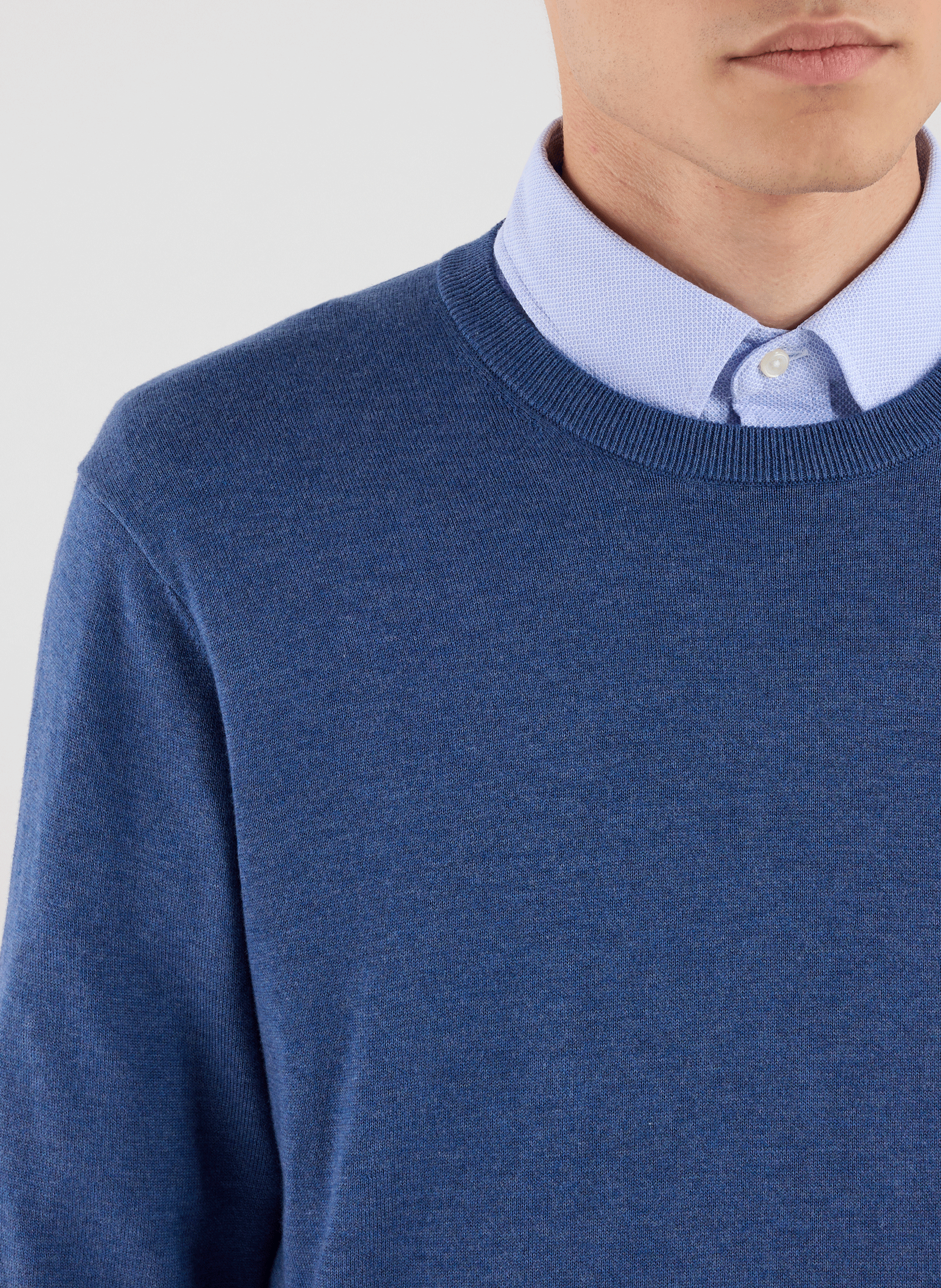 Cotton and linen jumper FACONNABLE Blue
