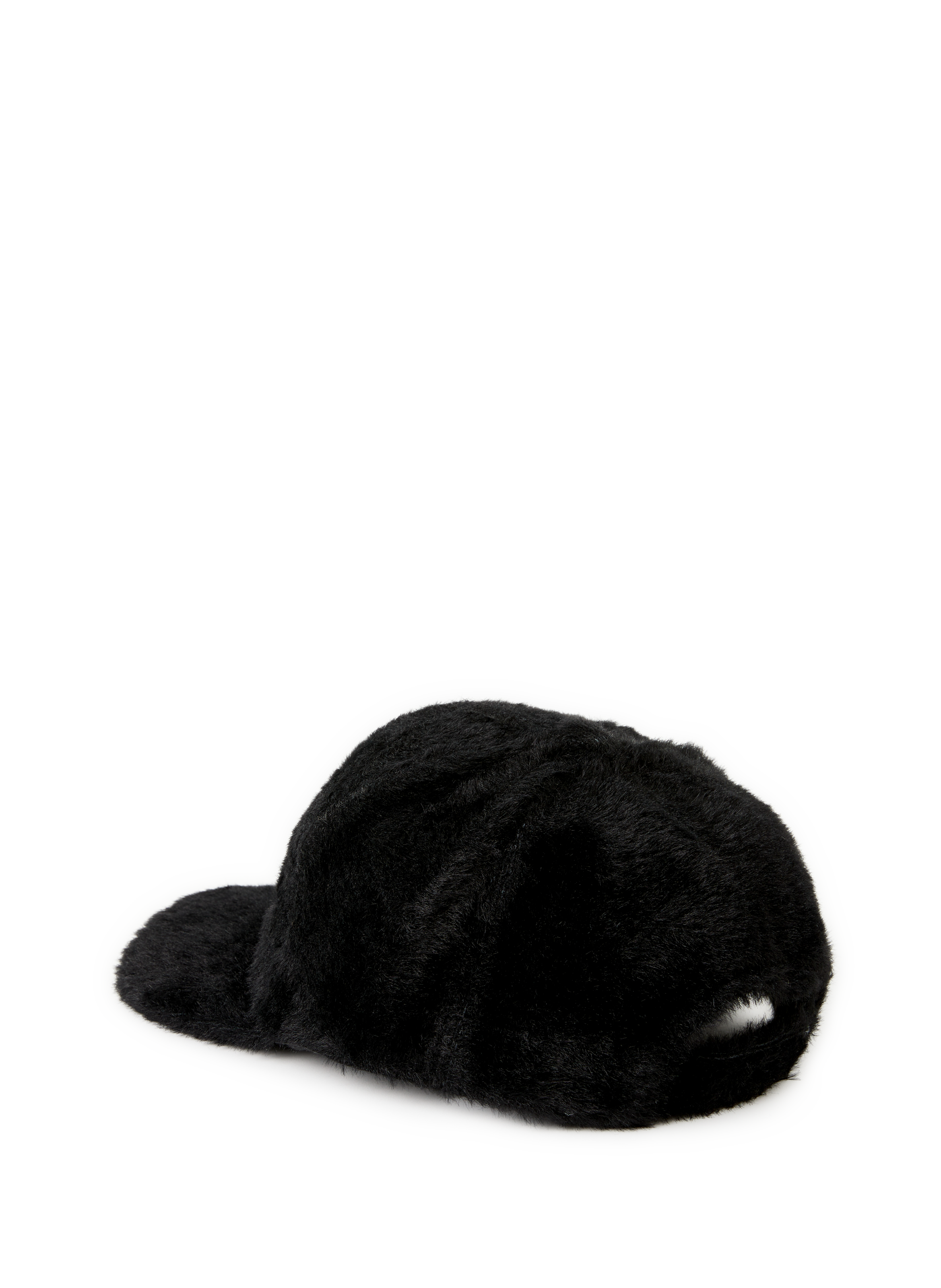 Faux fur cap Black
