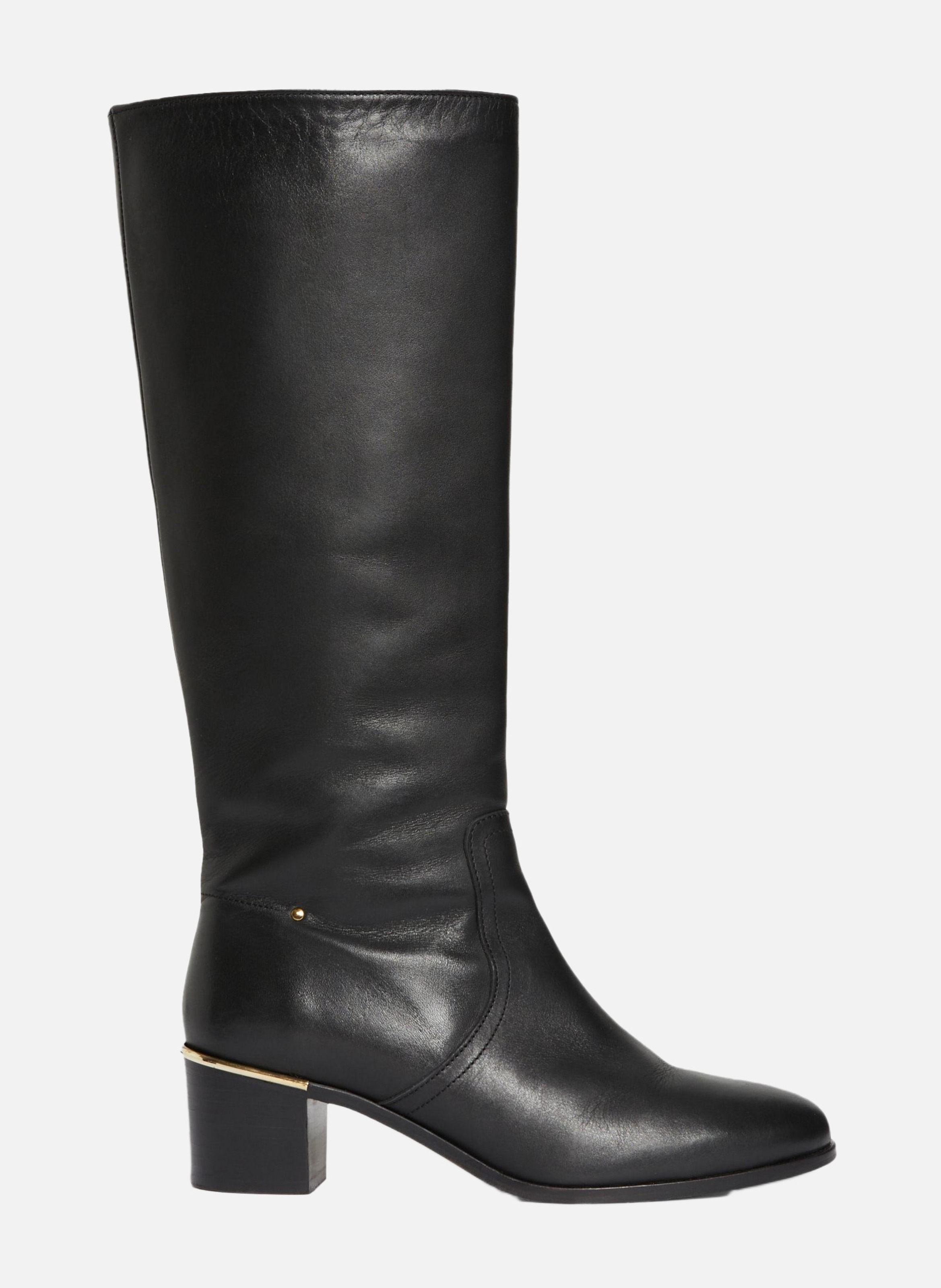 Bottes cavalière en cuir lisse VANESSA BRUNO Noir