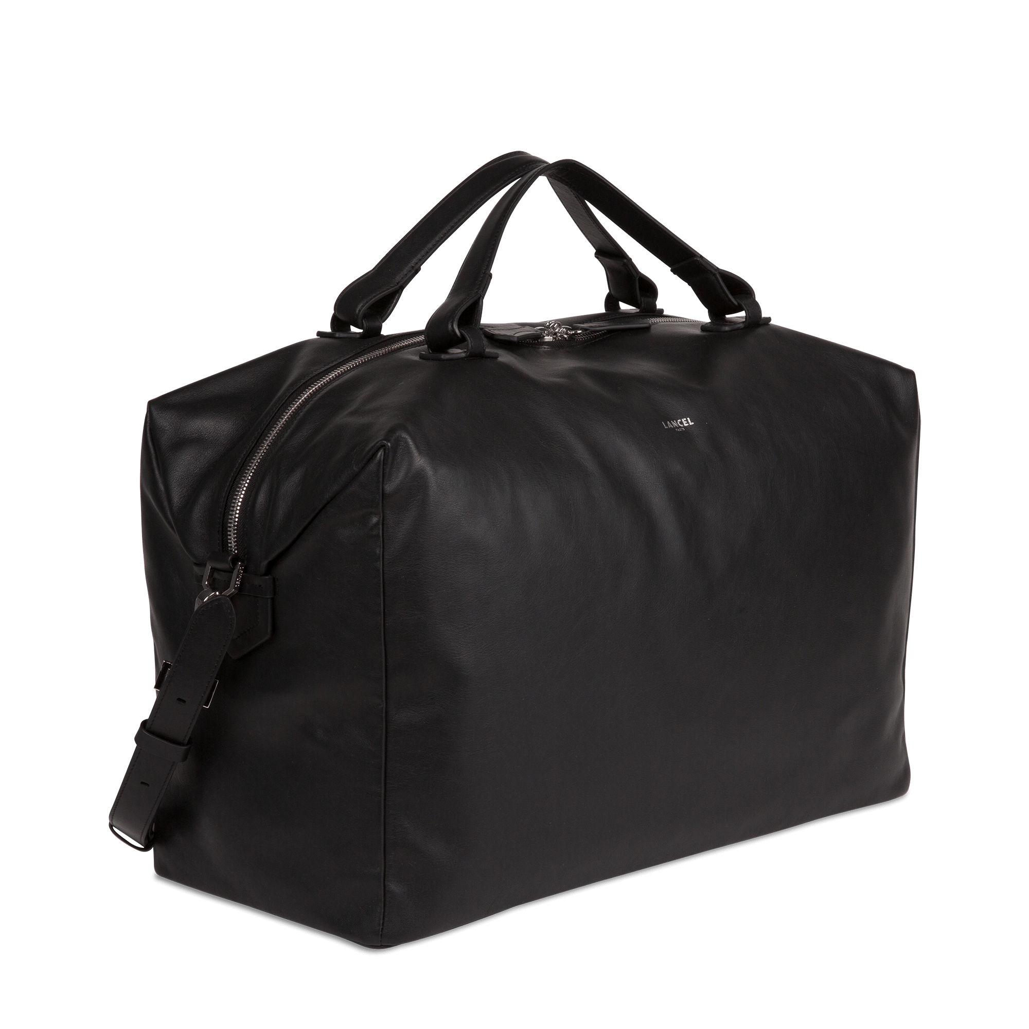 Sac de voyage neo pop en cuir LANCEL Noir