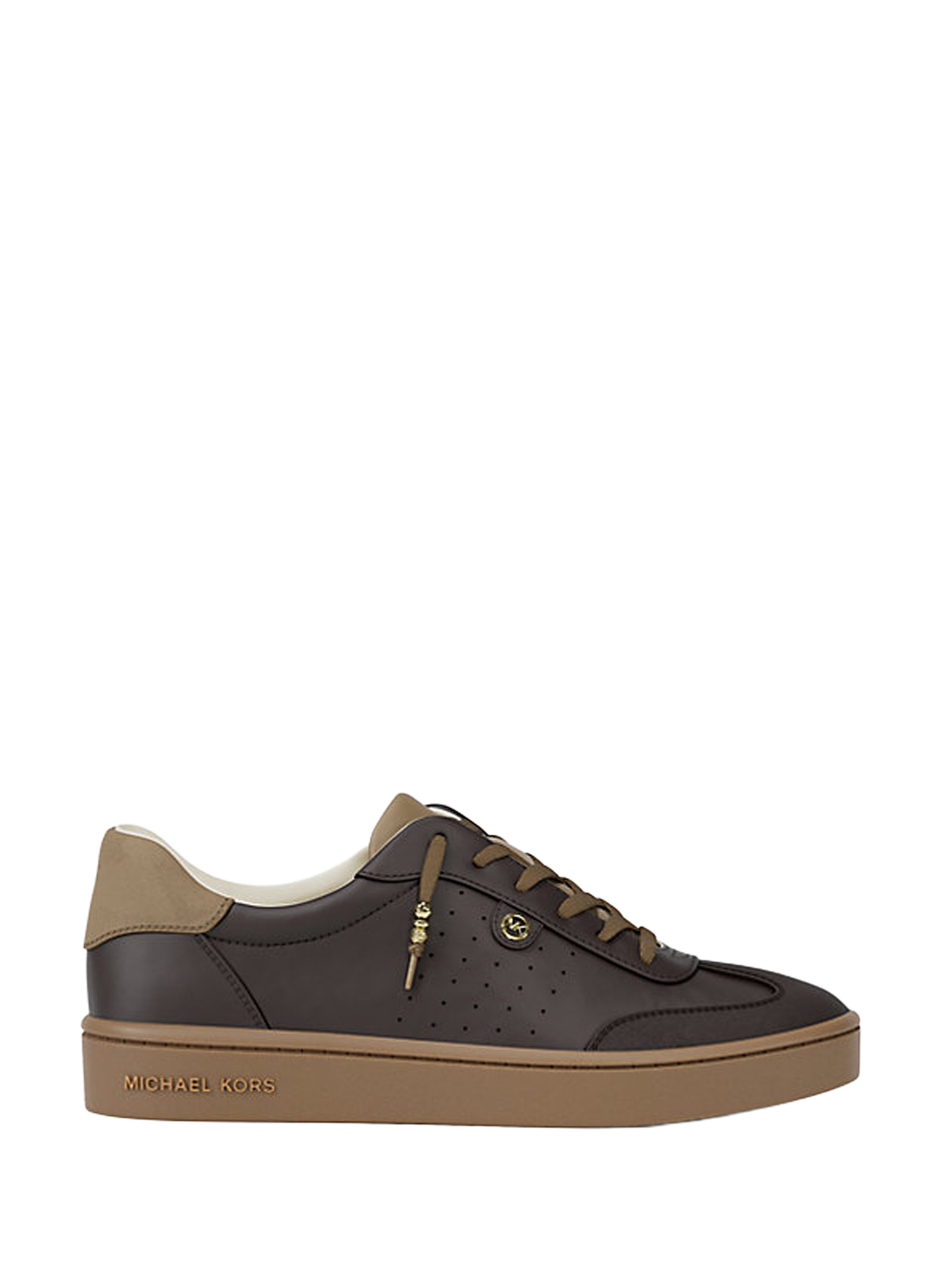 MICHAEL KORS Bi-material leather sneakers Brown