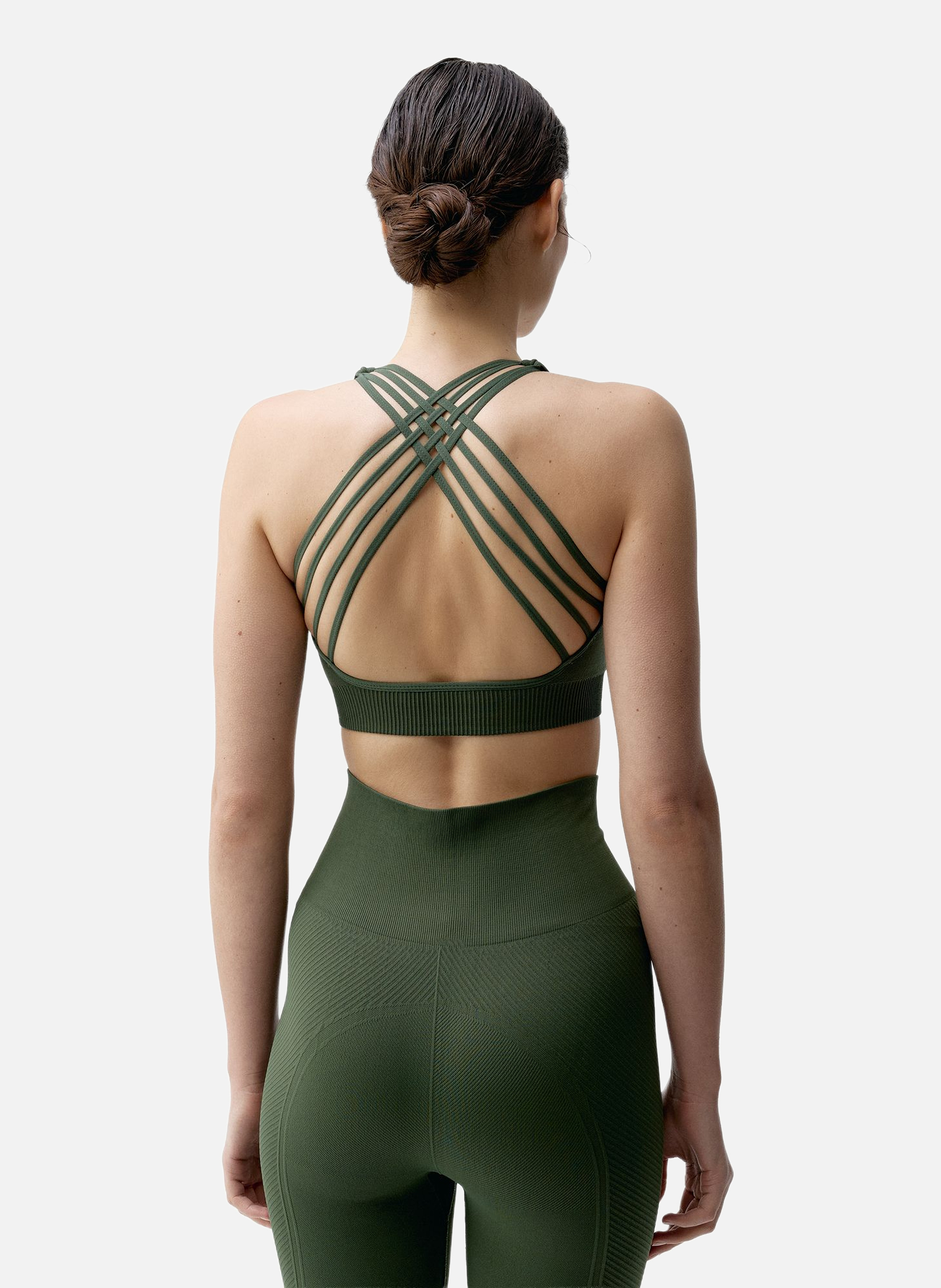 Brassière de sport seamless fixation haute apamala BORN LIVING YOGA Kaki