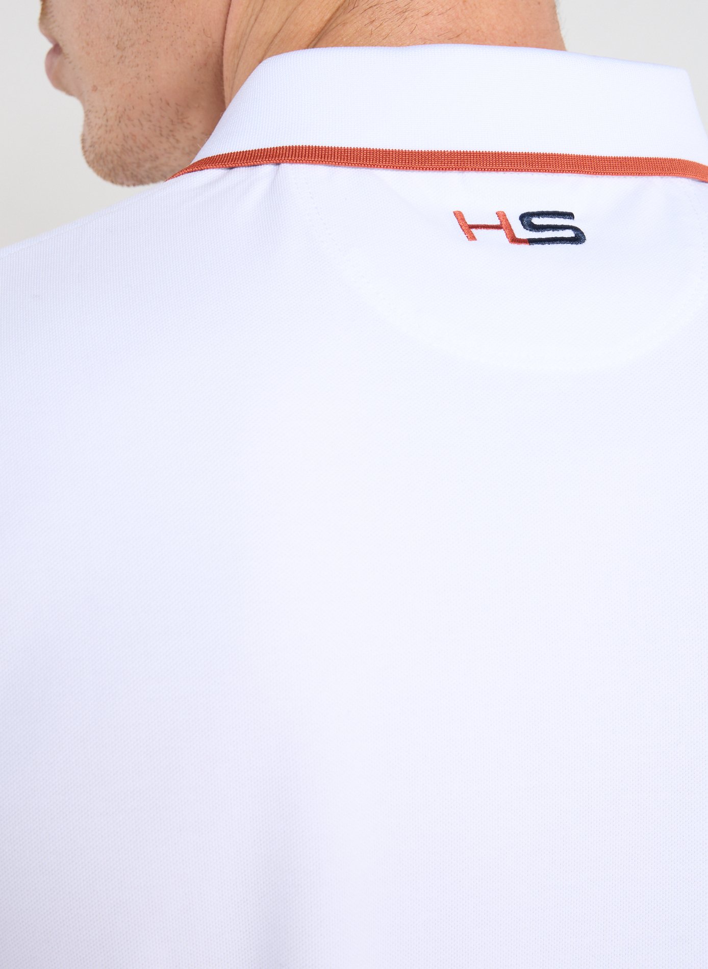 Short-sleeved polo shirt in blended cotton HACKETT White