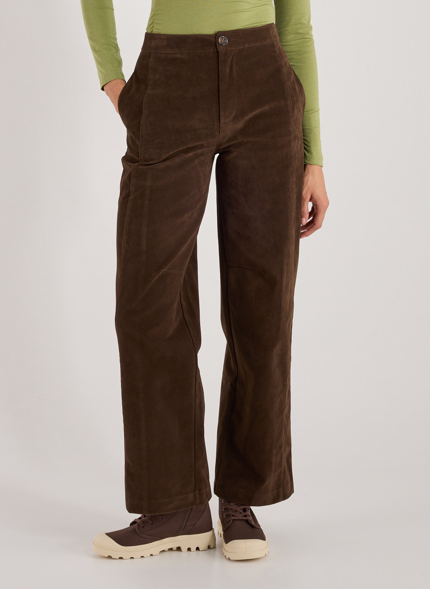 TOPSHOP Pantalon large texturé Marron