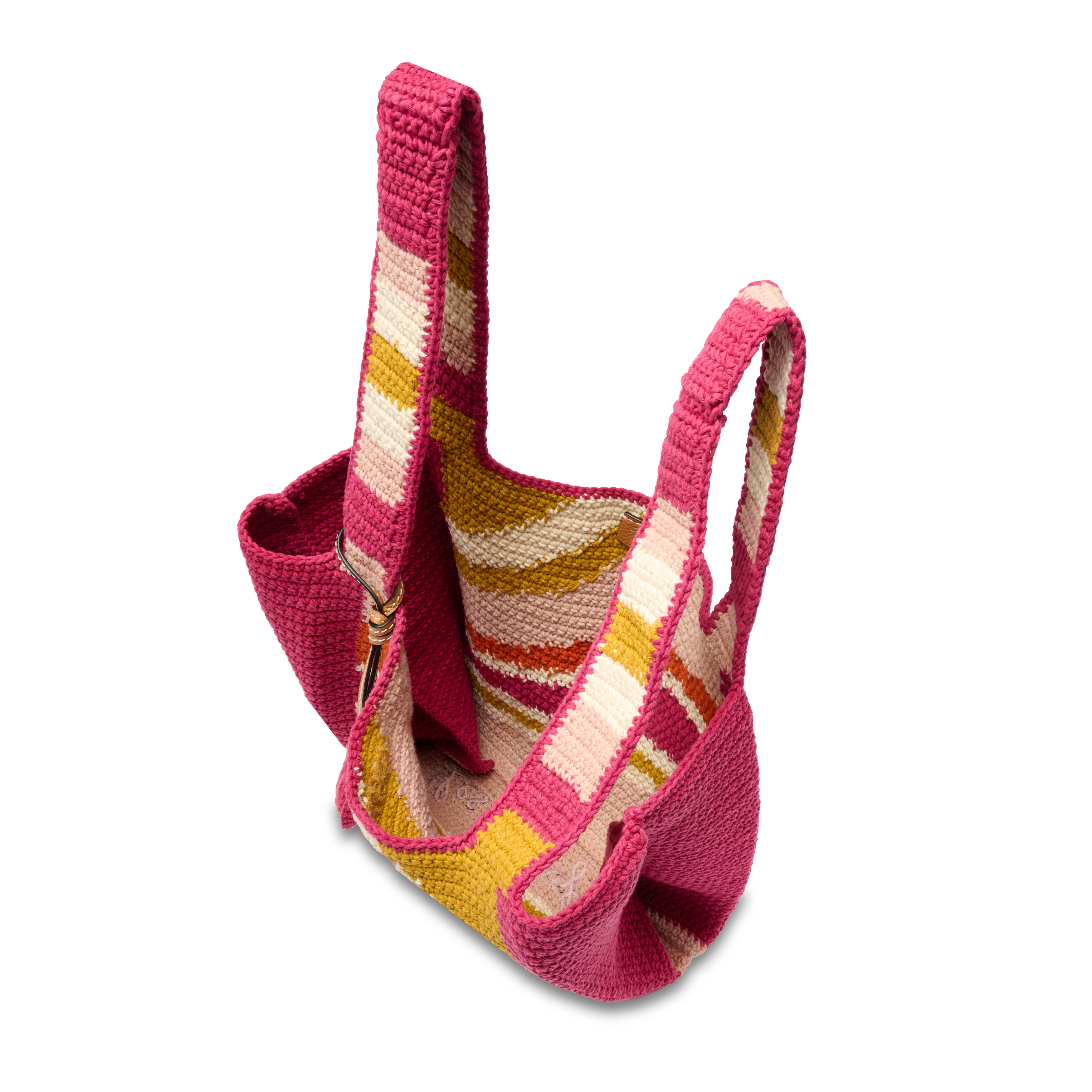 Sac shopper m summer mania de lancel en coton LANCEL Rose