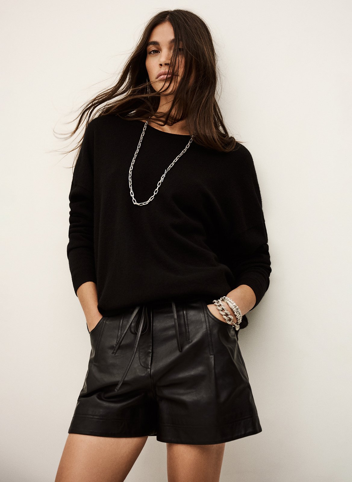 Pull col v en cachemire celsy BA&SH Noir