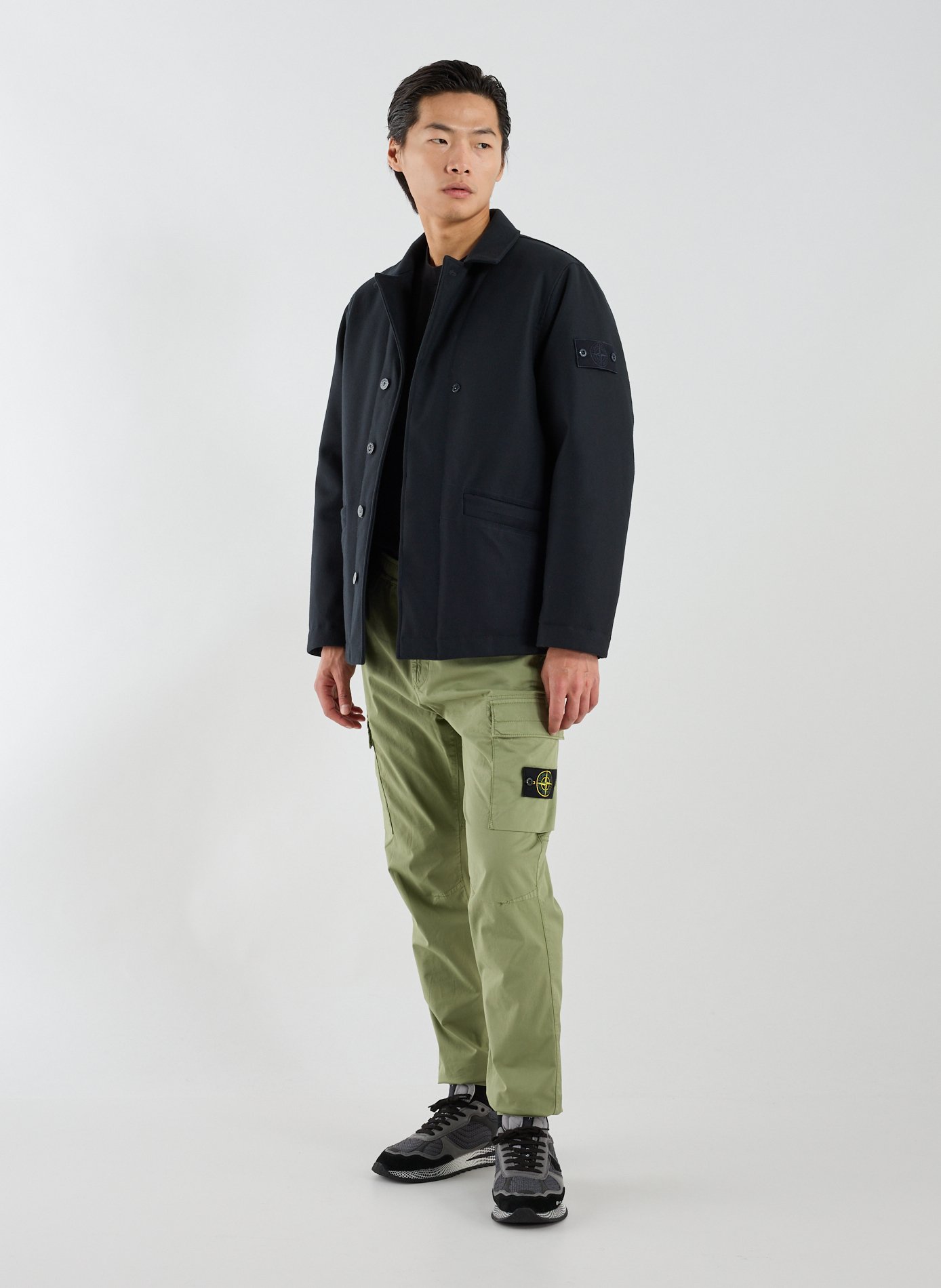 Pantalon cargo en coton mélangé STONE ISLAND Vert