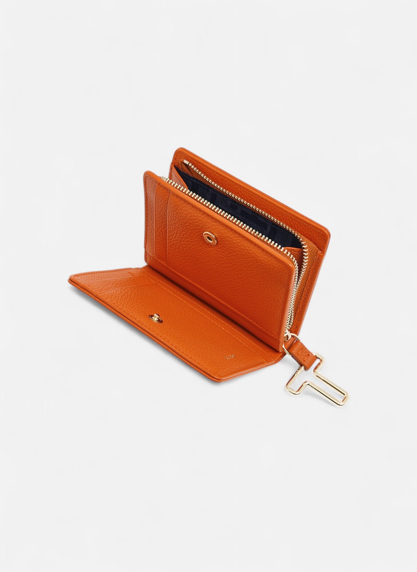 Petit portefeuille juliette en cuir grainé LE TANNEUR Orange