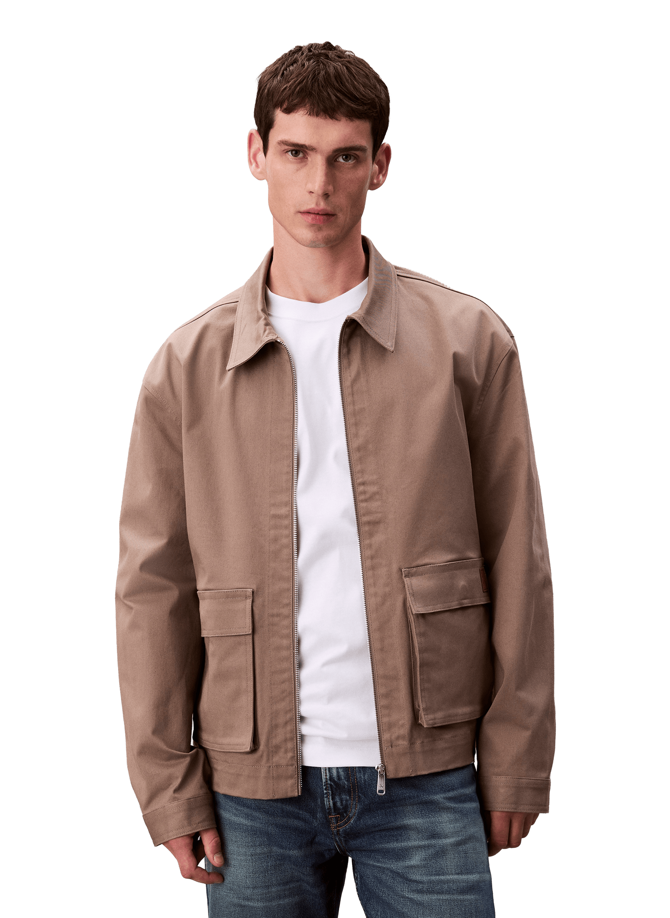 Cotton blend Jacket CALVIN KLEIN Brown