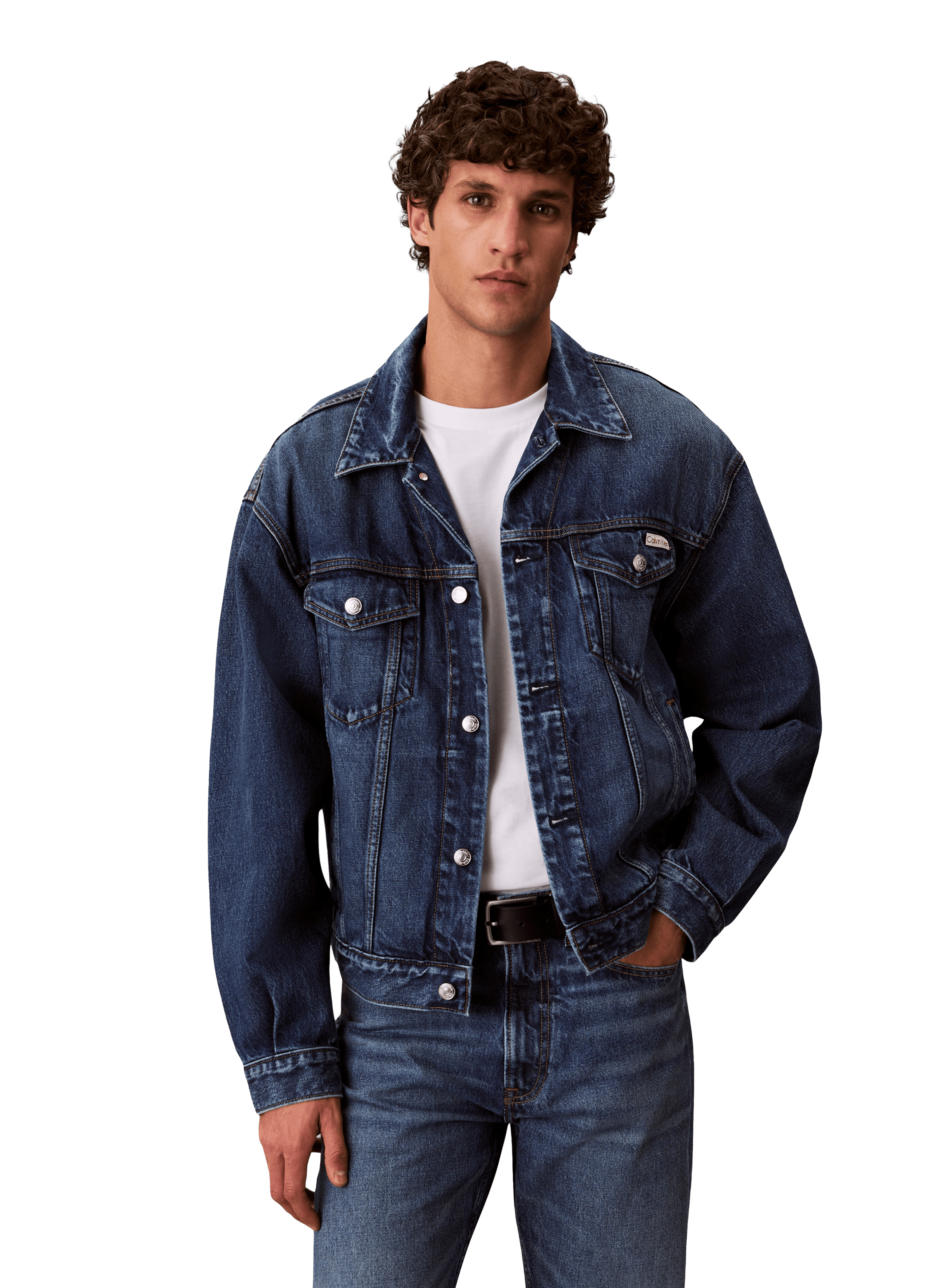 Straight-cut denim jacket CALVIN KLEIN Blue