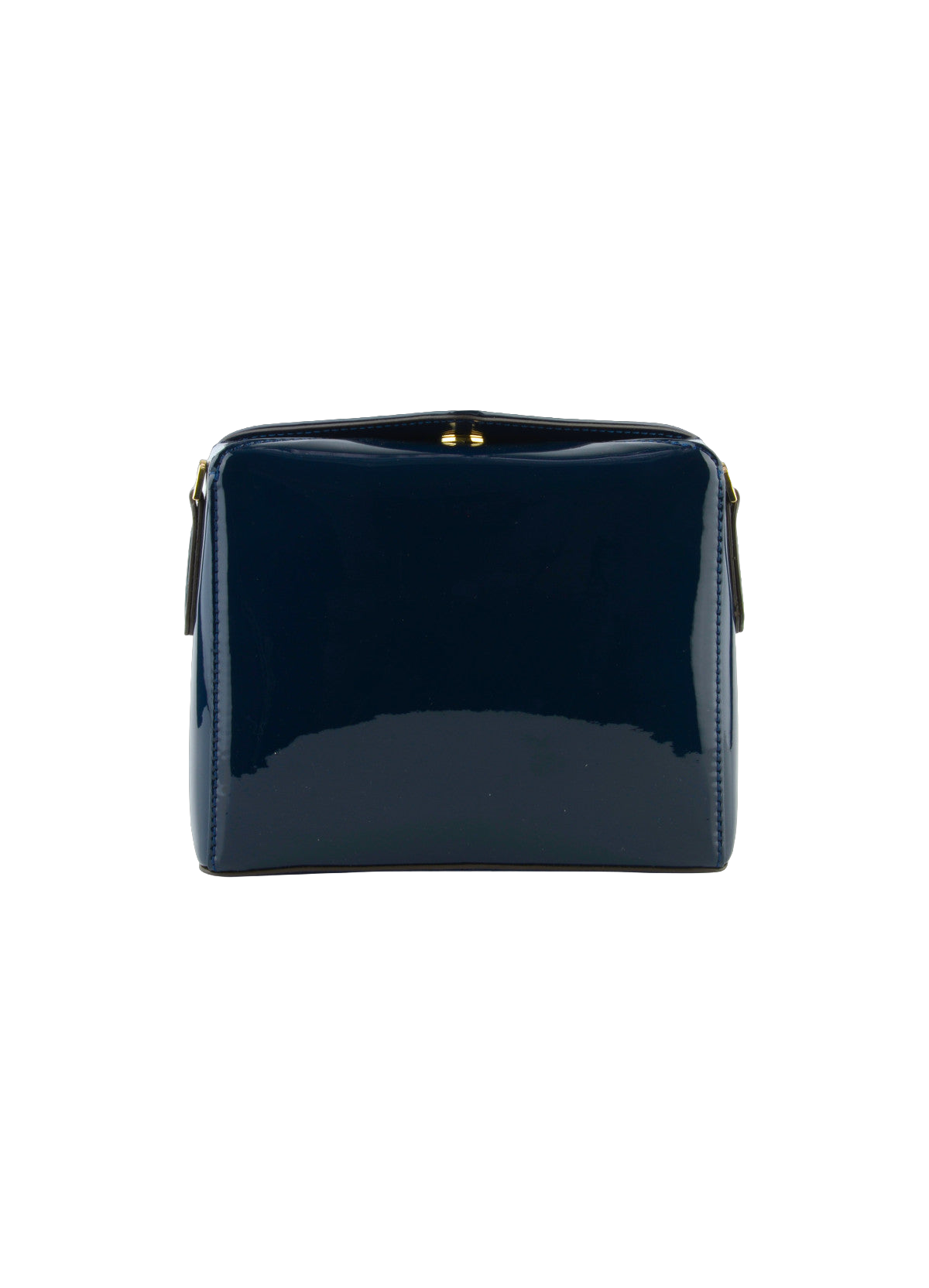 Cassetta vernis | sac porté épaule en cuir de vachette POURCHET Bleu