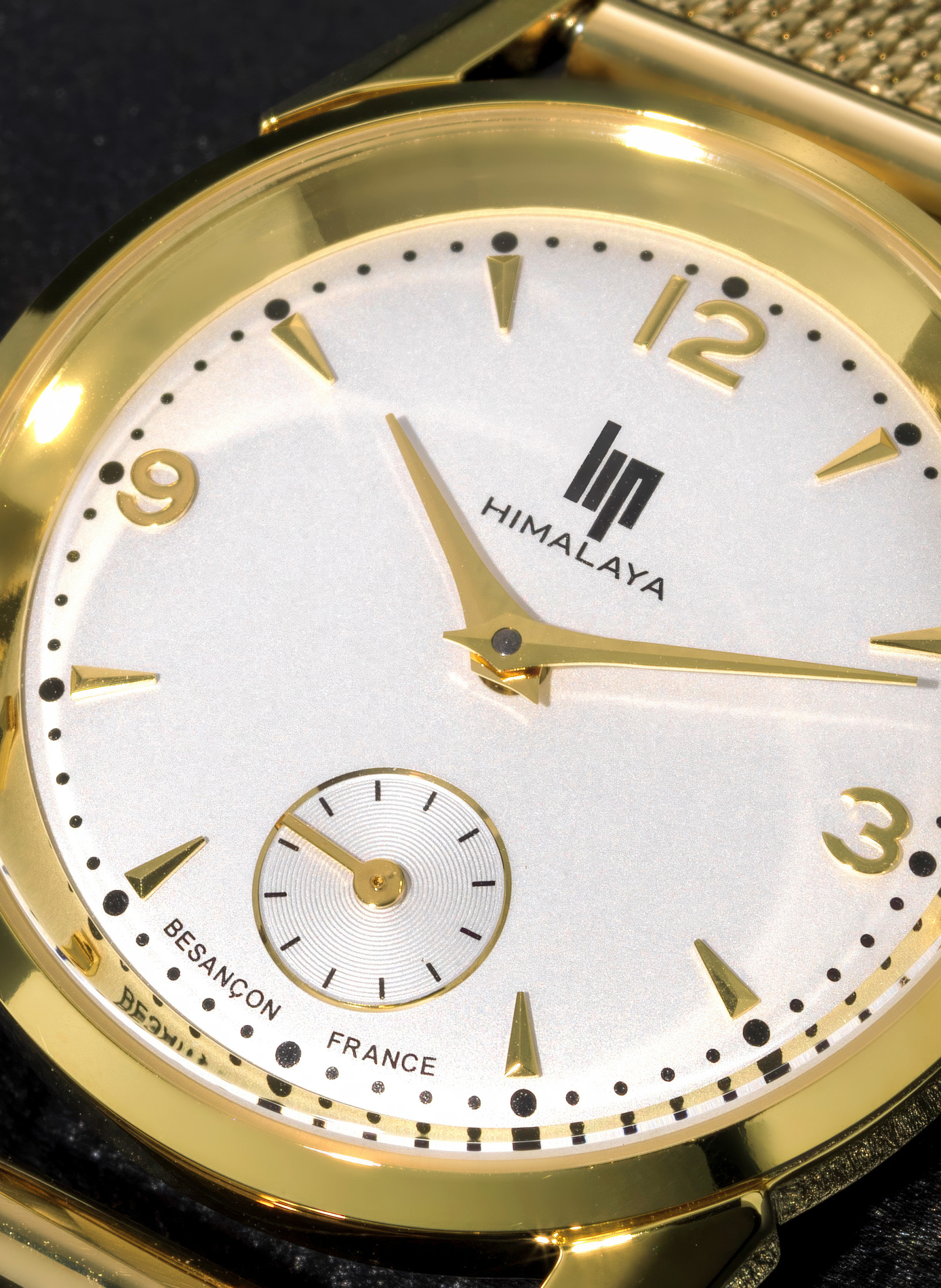 Montre ronde bracelet maille milanaise LIP Blanc