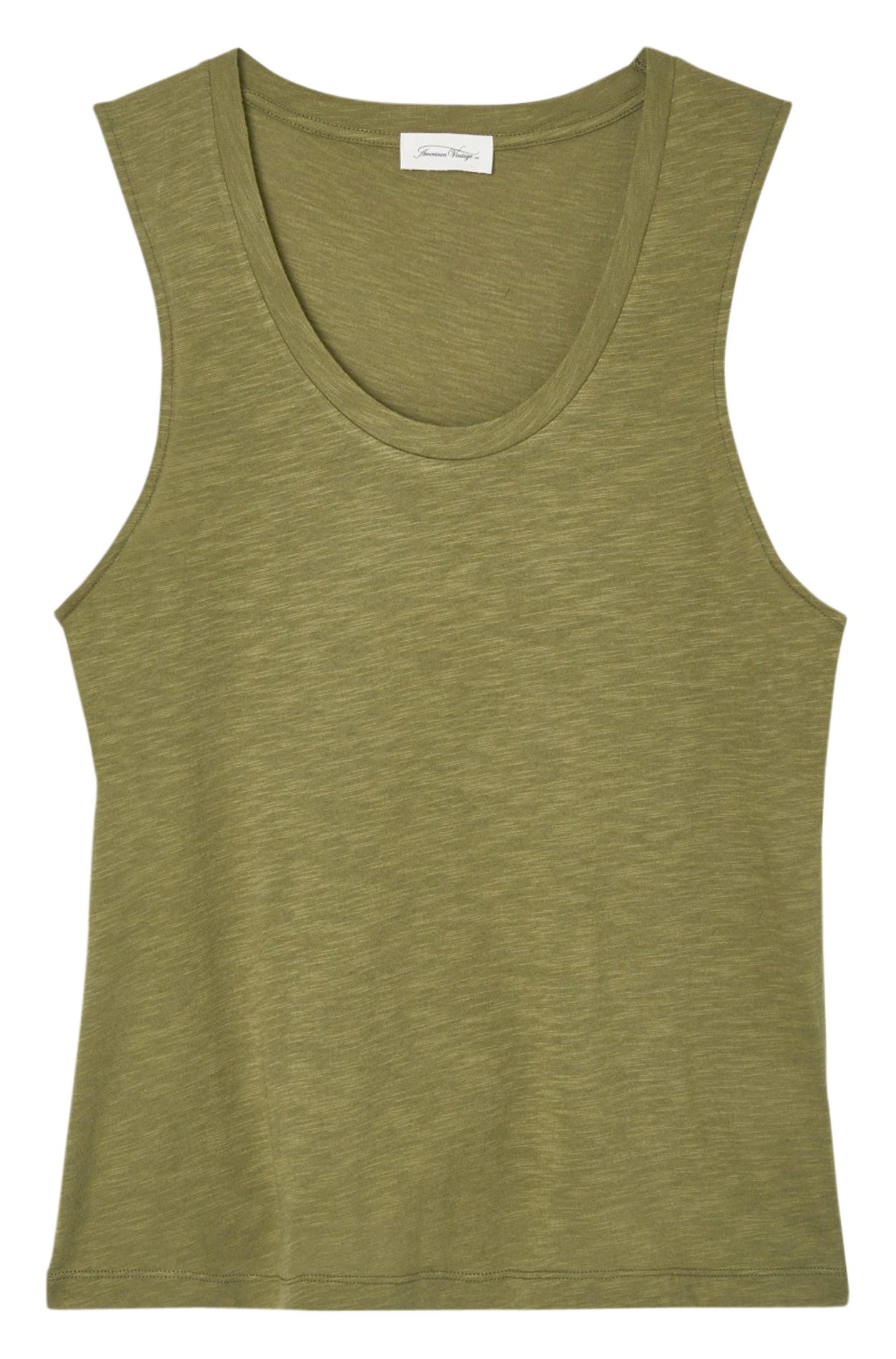 Débardeur à col rond en coton mélangé Jacksonville AMERICAN VINTAGE Kaki