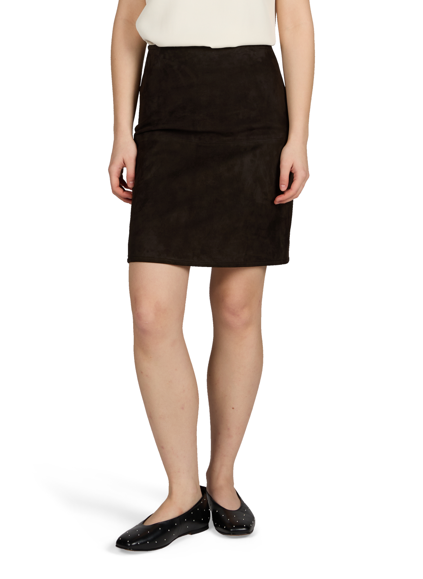 Jupe courte Engel en cuir suédé LOULOU DE SAISON Noir