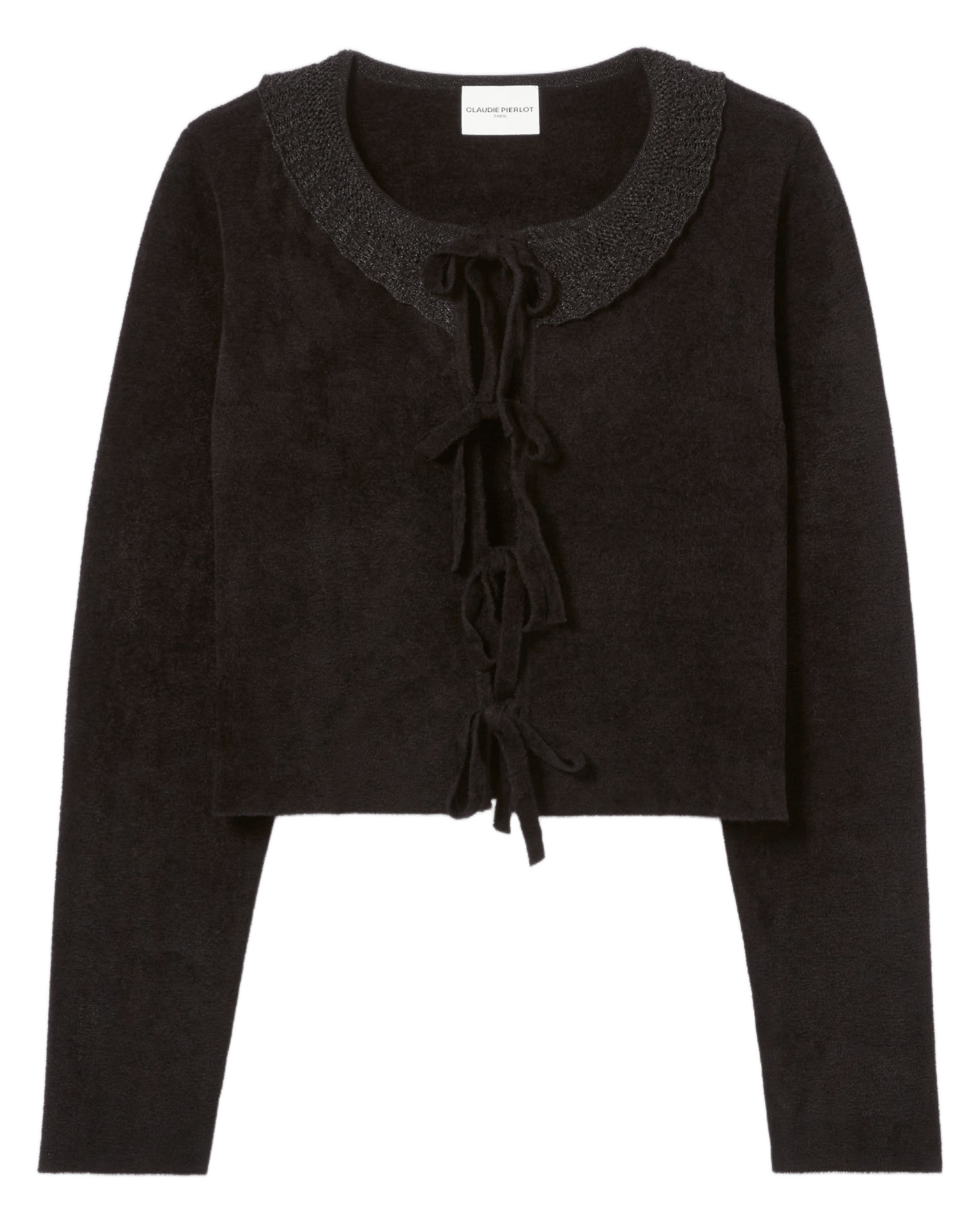 Cardigan court à liens uni morlino CLAUDIE PIERLOT Noir