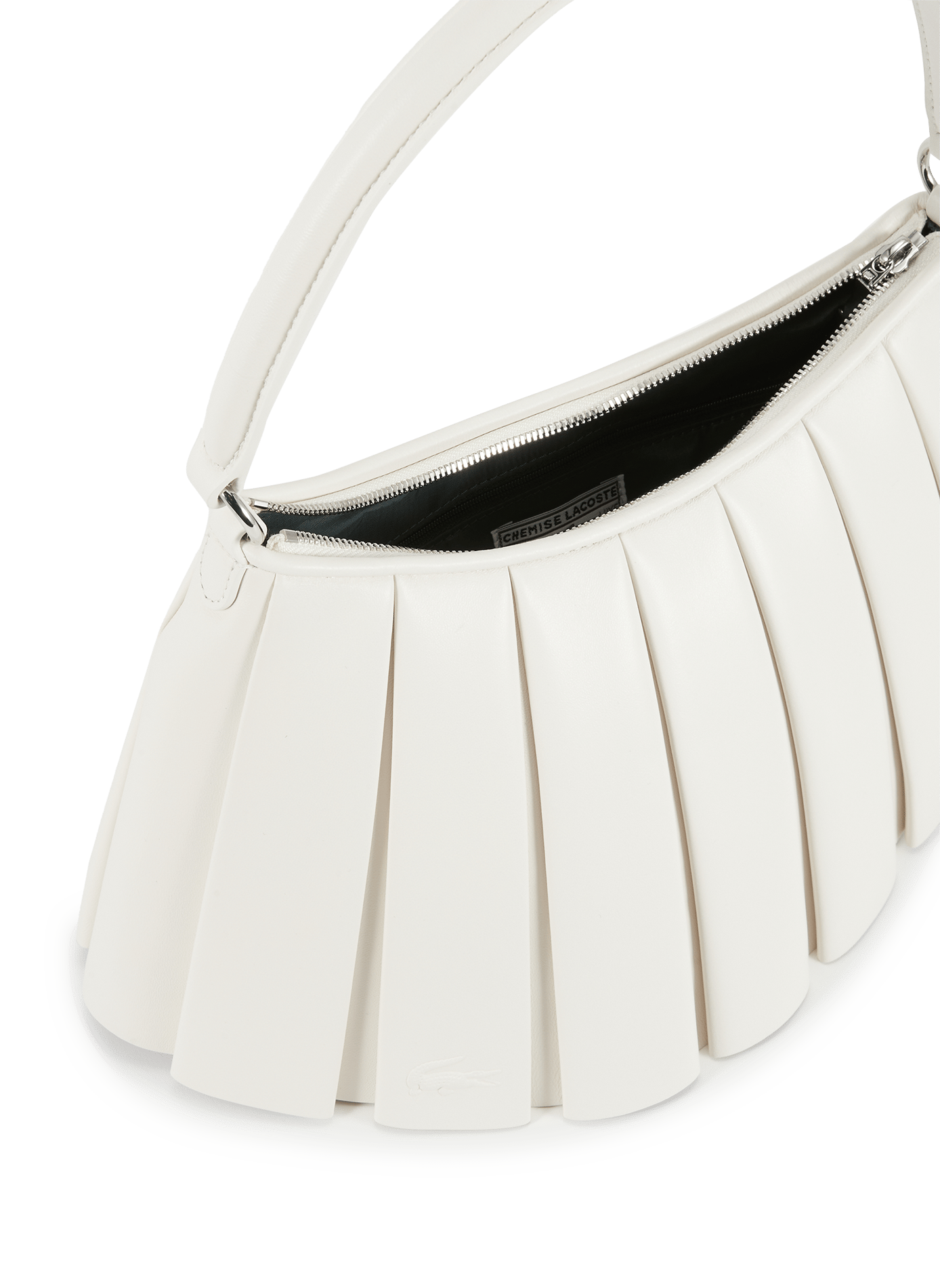 Sac moyen Lenglen en cuir de mouton LACOSTE Blanc