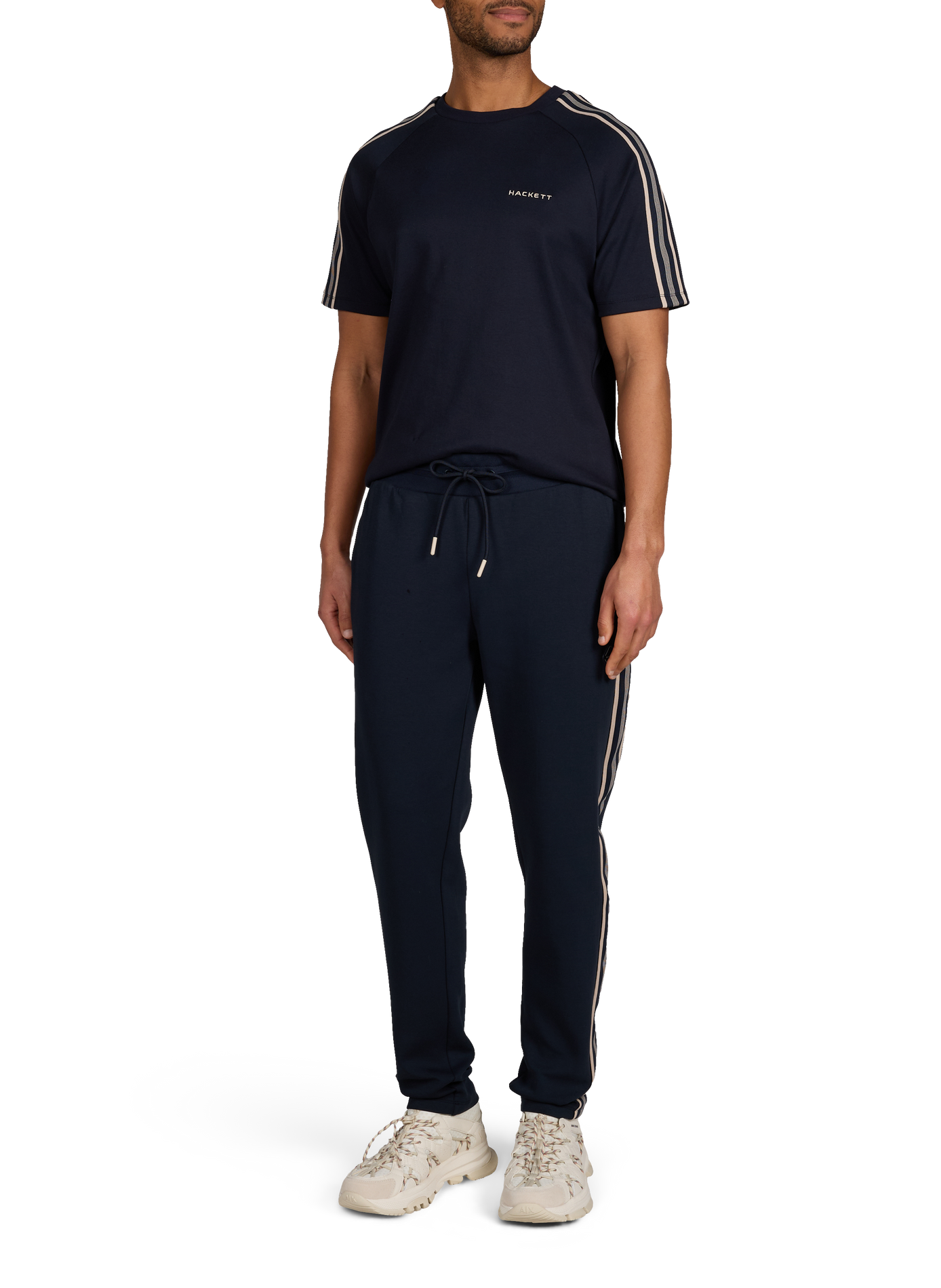 T-shirt à col rond en coton HACKETT Bleu